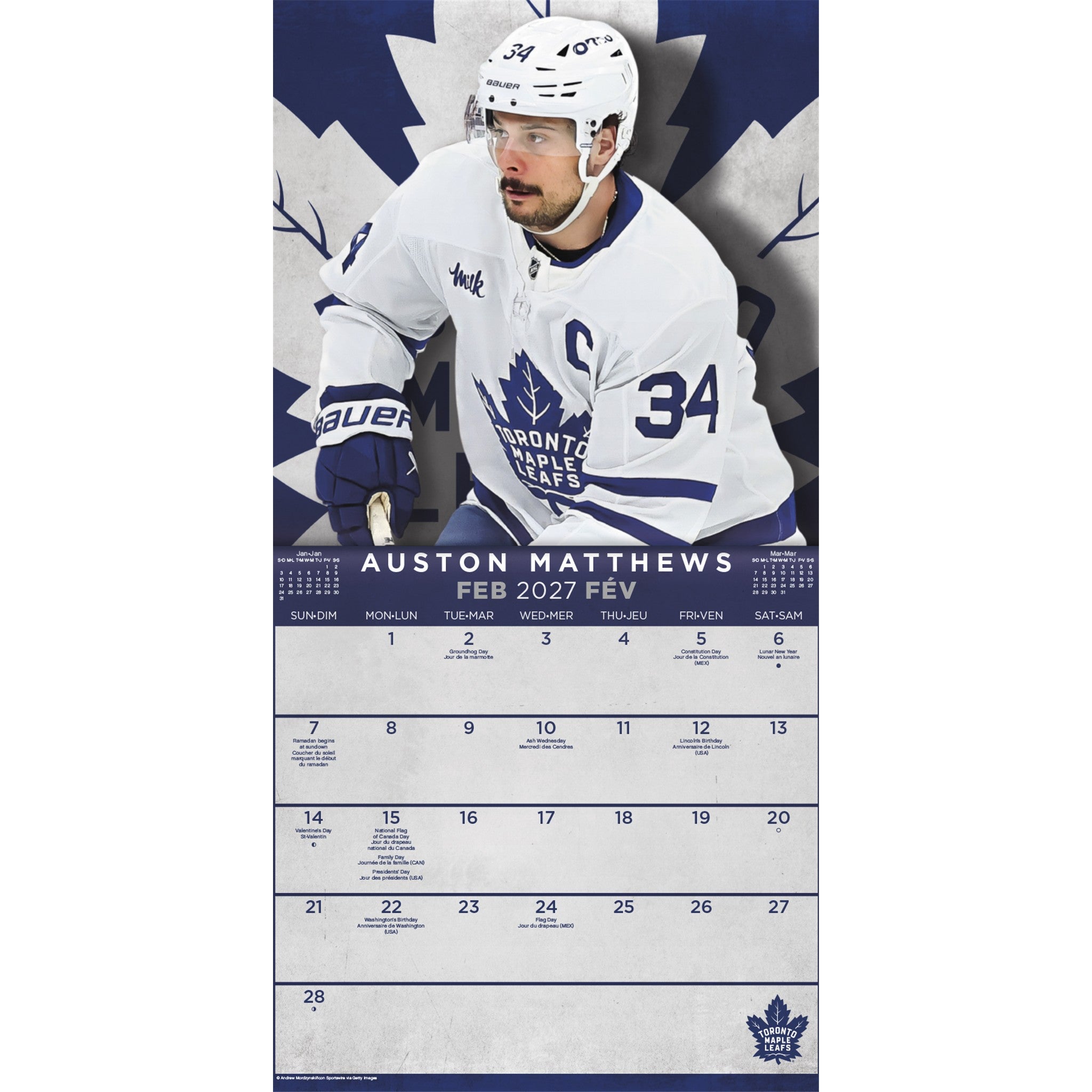 NHL Superstars 2027 Mini Calendar