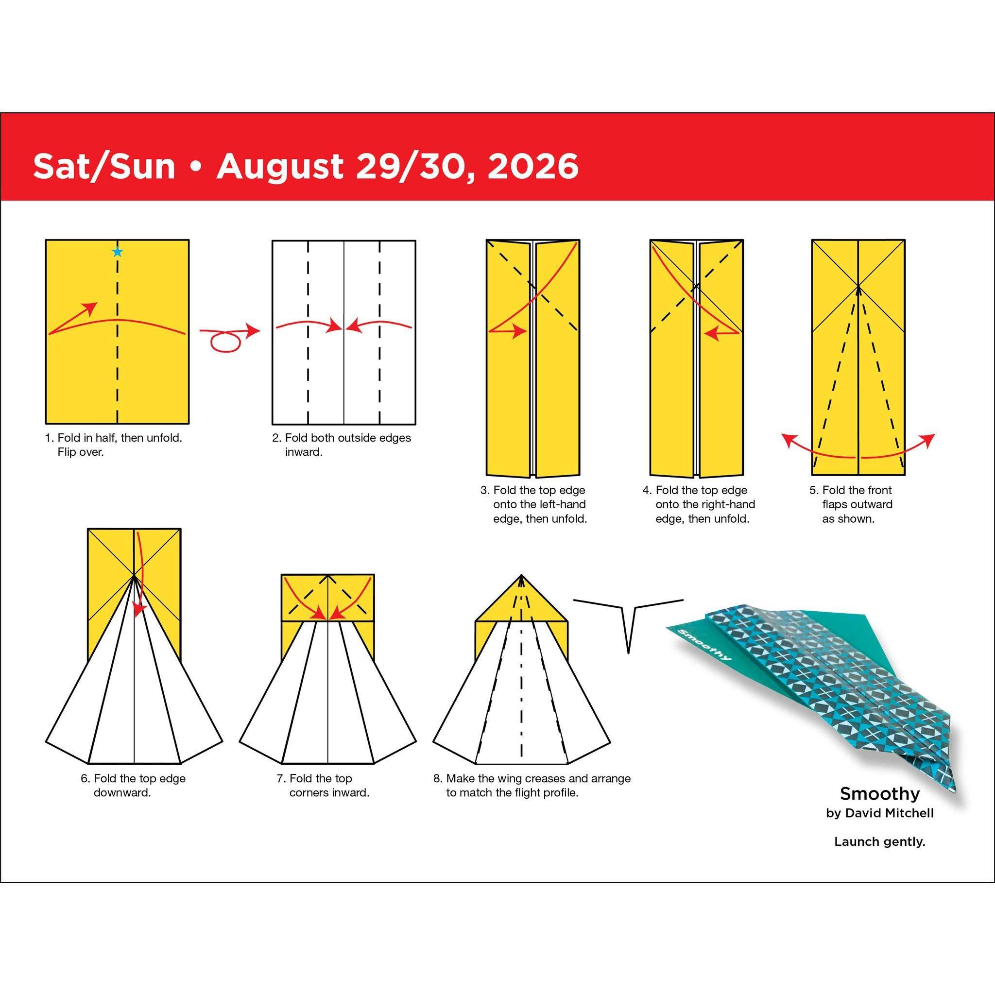 Paper Airplane Fold-A-Day 2026 Box Calendar