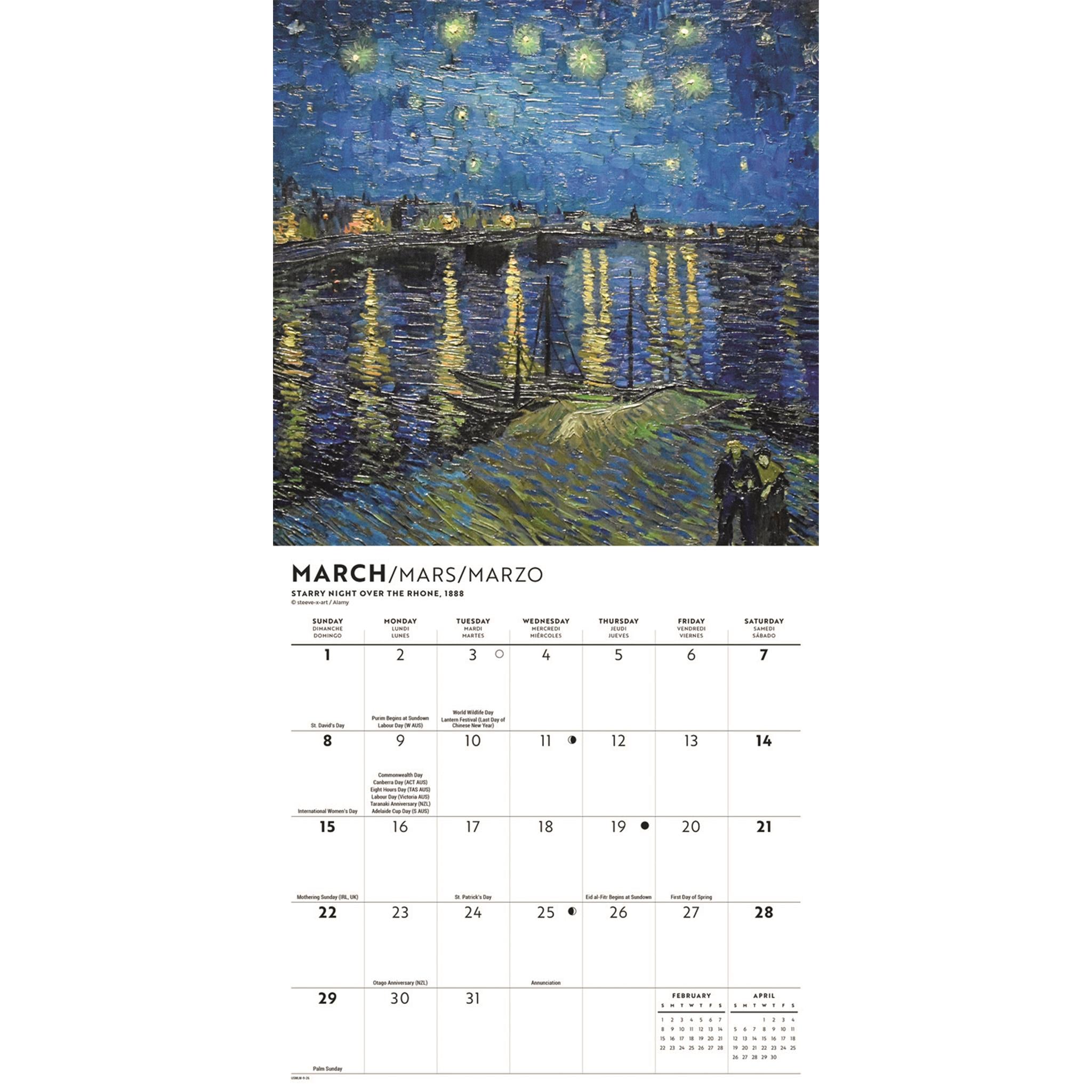 Mini calendrier Van Gogh 2026