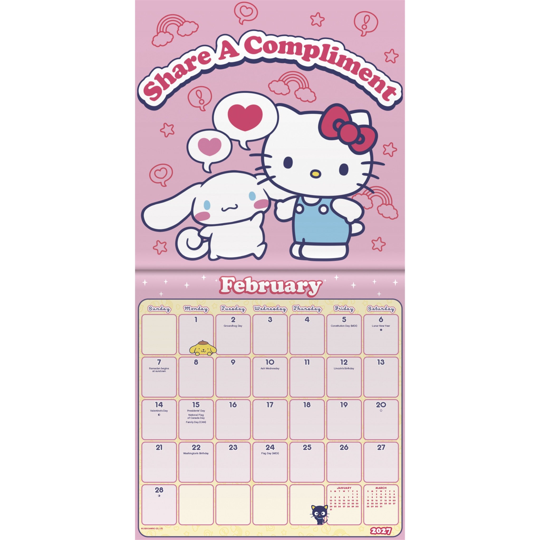 Hello Kitty and Friends 2027 Mini Calendar