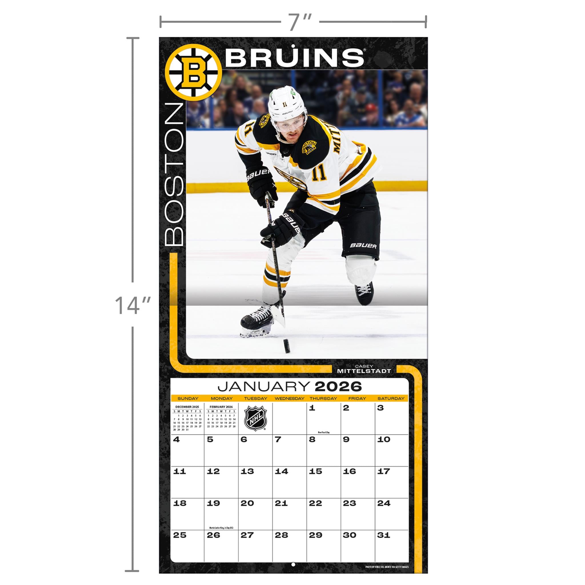 Mini-calendrier 2026 des Bruins de Boston (NHL)