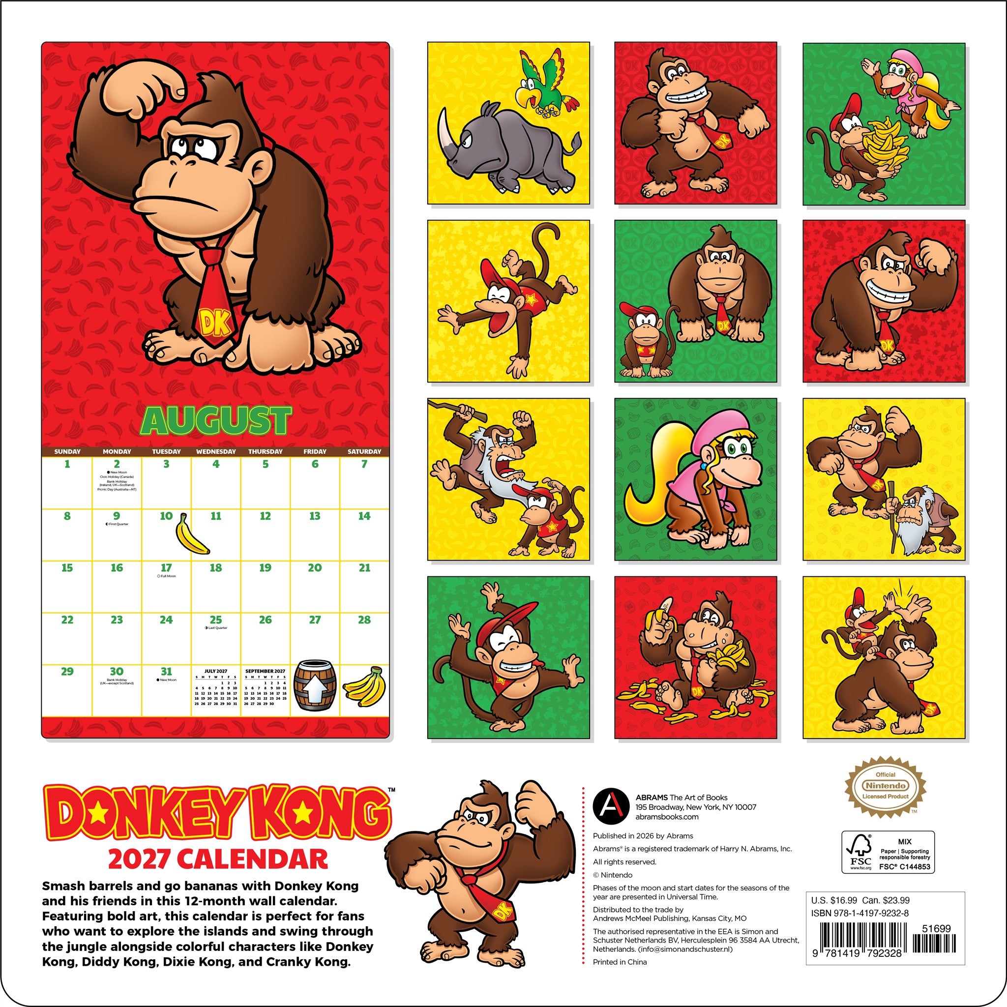 Donkey Kong 2027 Wall Calendar - Online Only