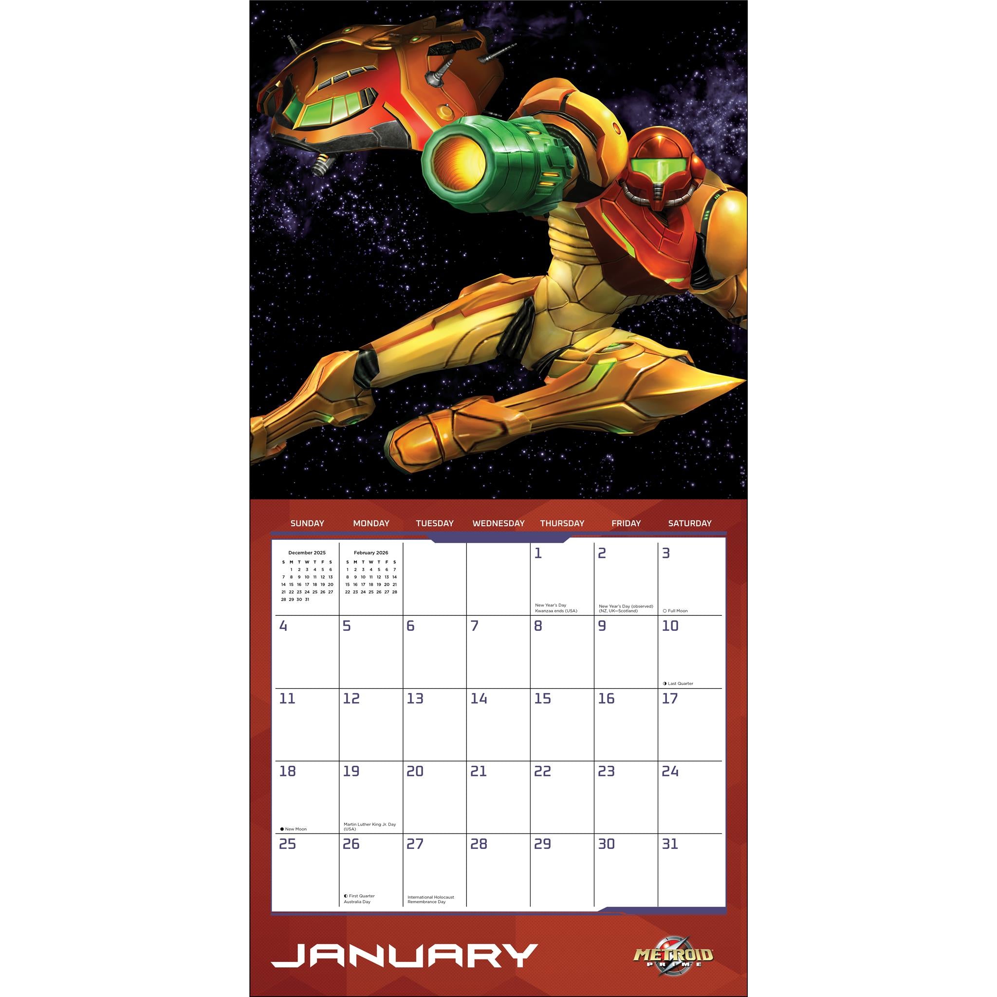 Calendrier mural Metroid 2026