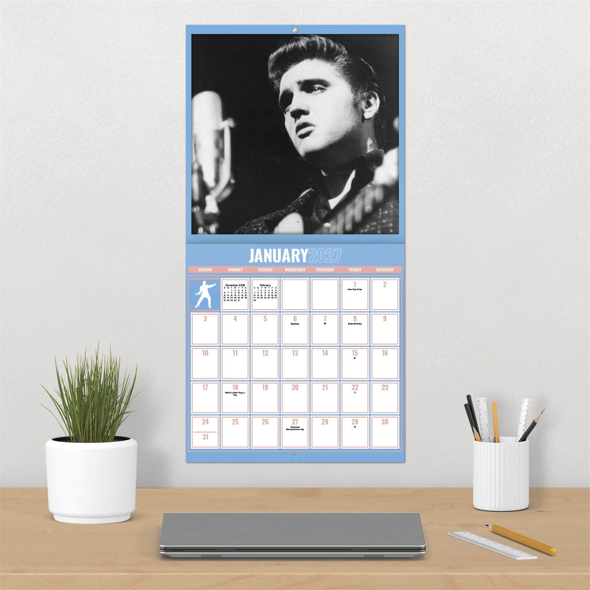 Elvis Presley Exclusive with Print 2027 Wall Calendar