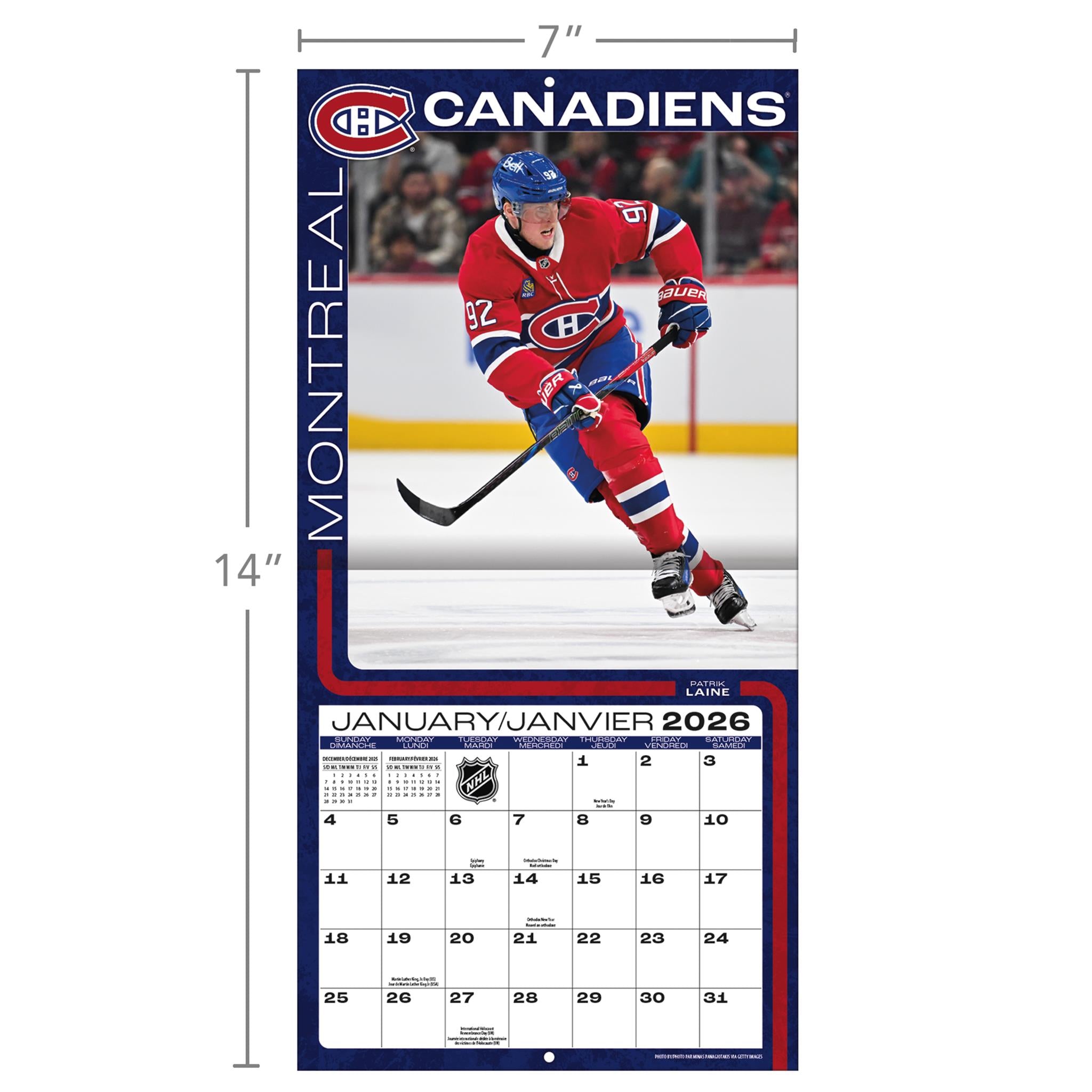 NHL Montreal Canadiens 2026 Mini Calendar