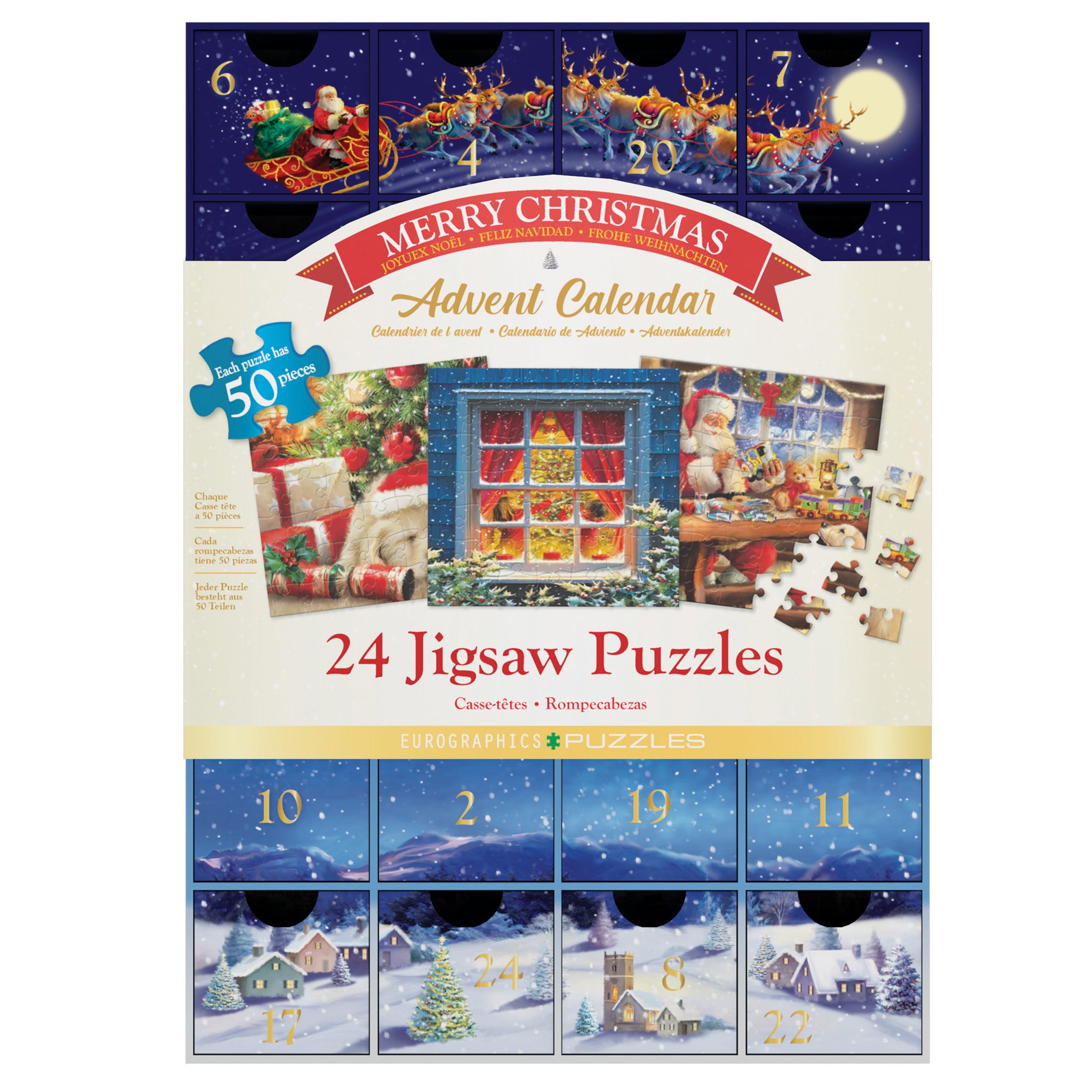 Calendrier de l'Avent 24 Puzzles classiques Treadwell S 1200 pièces au total