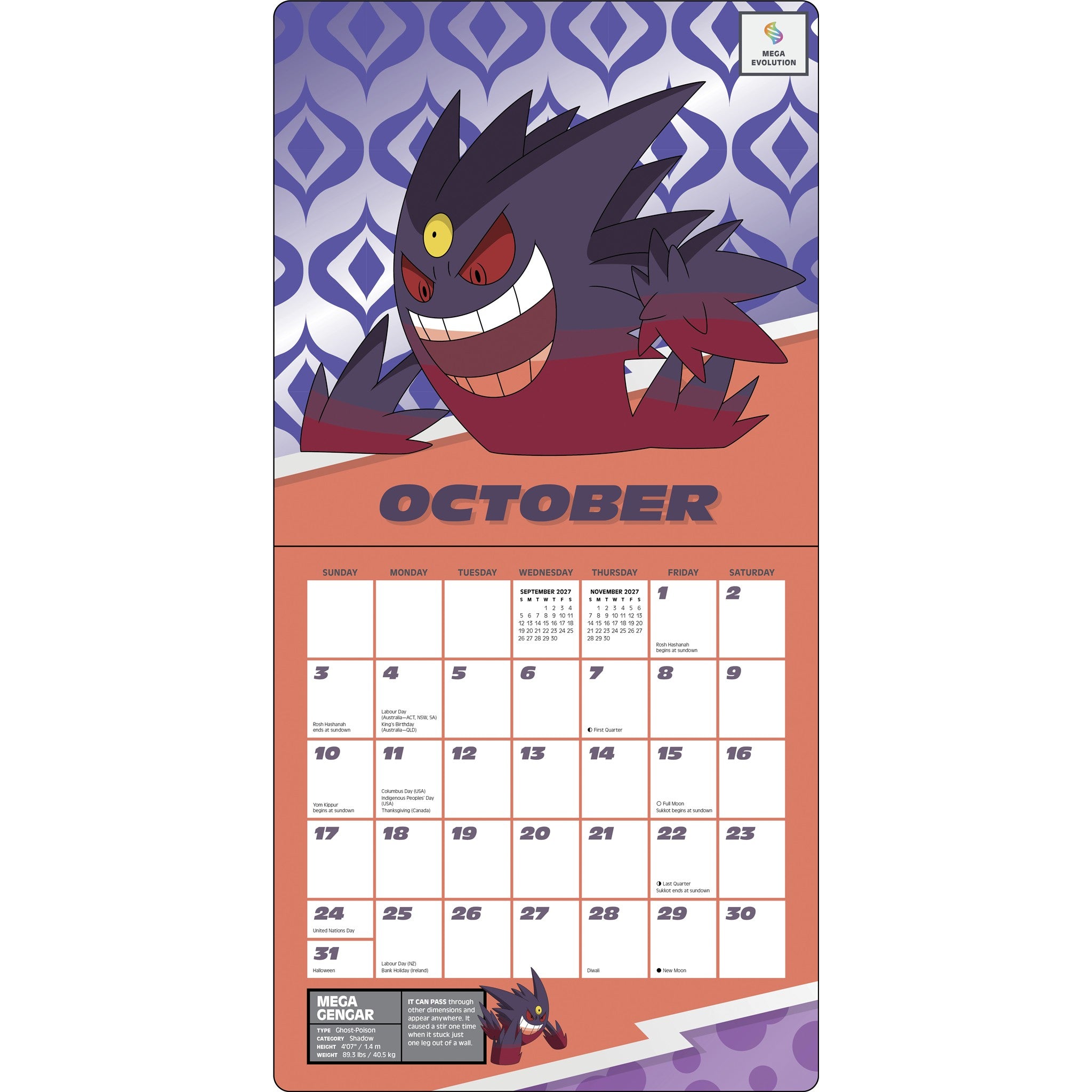 Pokémon 2027 Wall Calendar