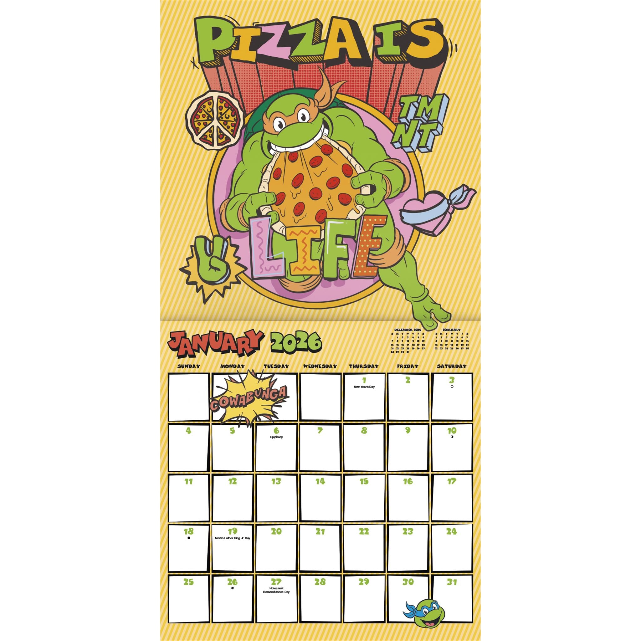 Teenage Mutant Ninja Turtles 2026 Wall Calendar