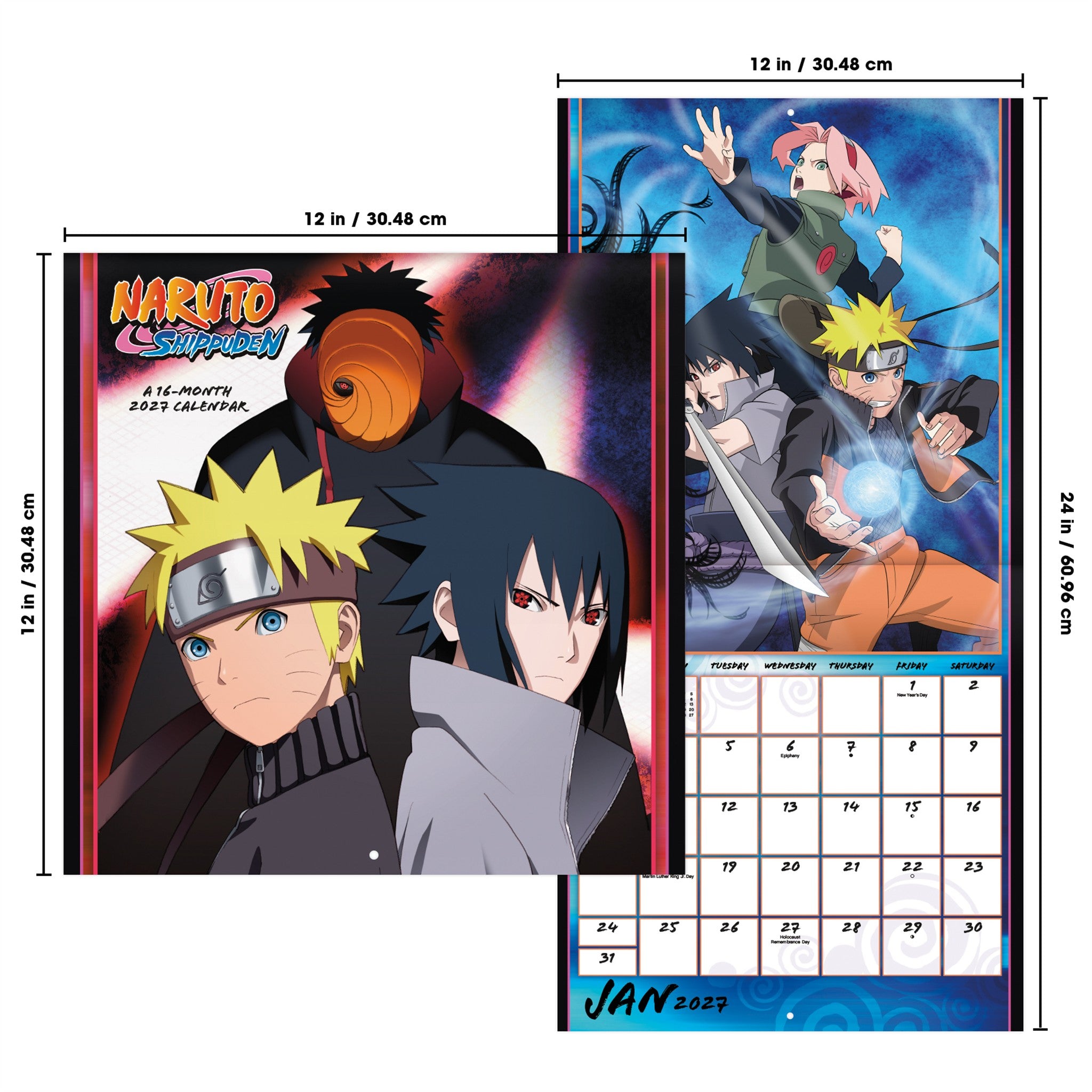 Calendrier mural Naruto Shippuden 2027