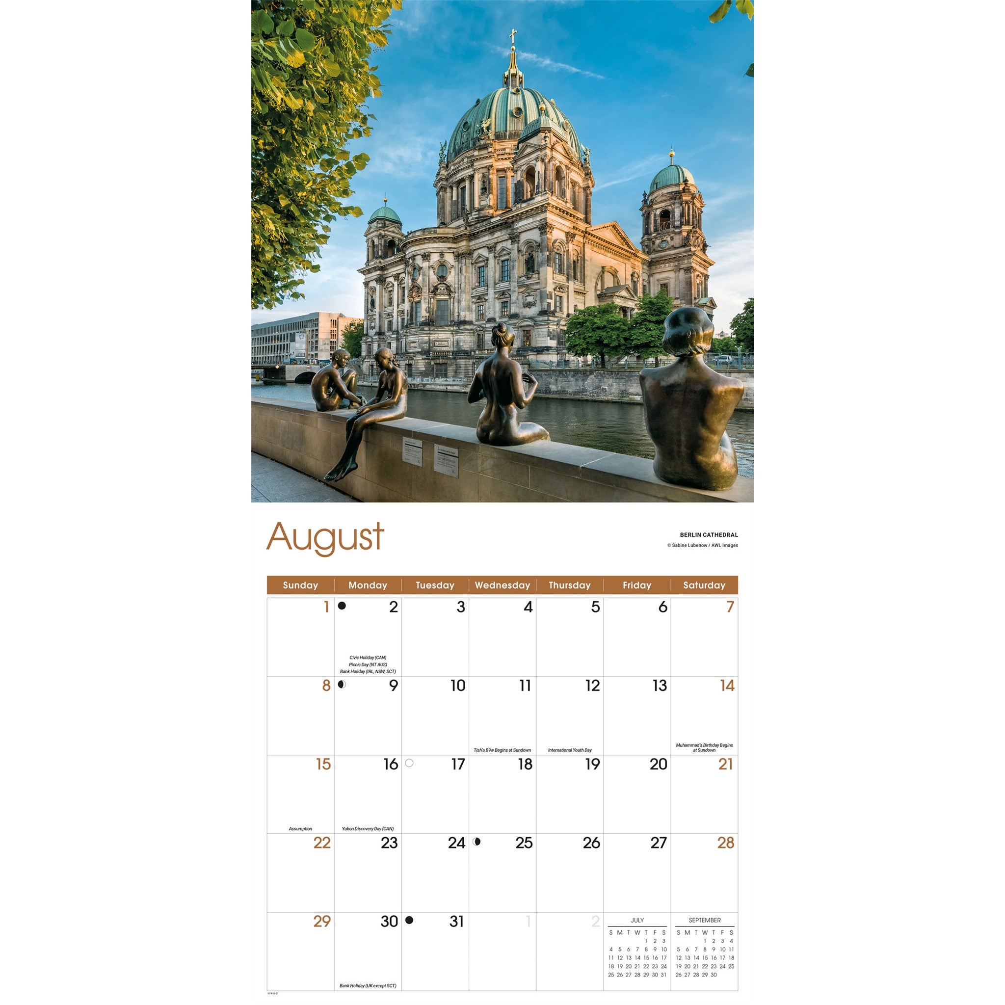 Calendrier mural Allemagne 2027