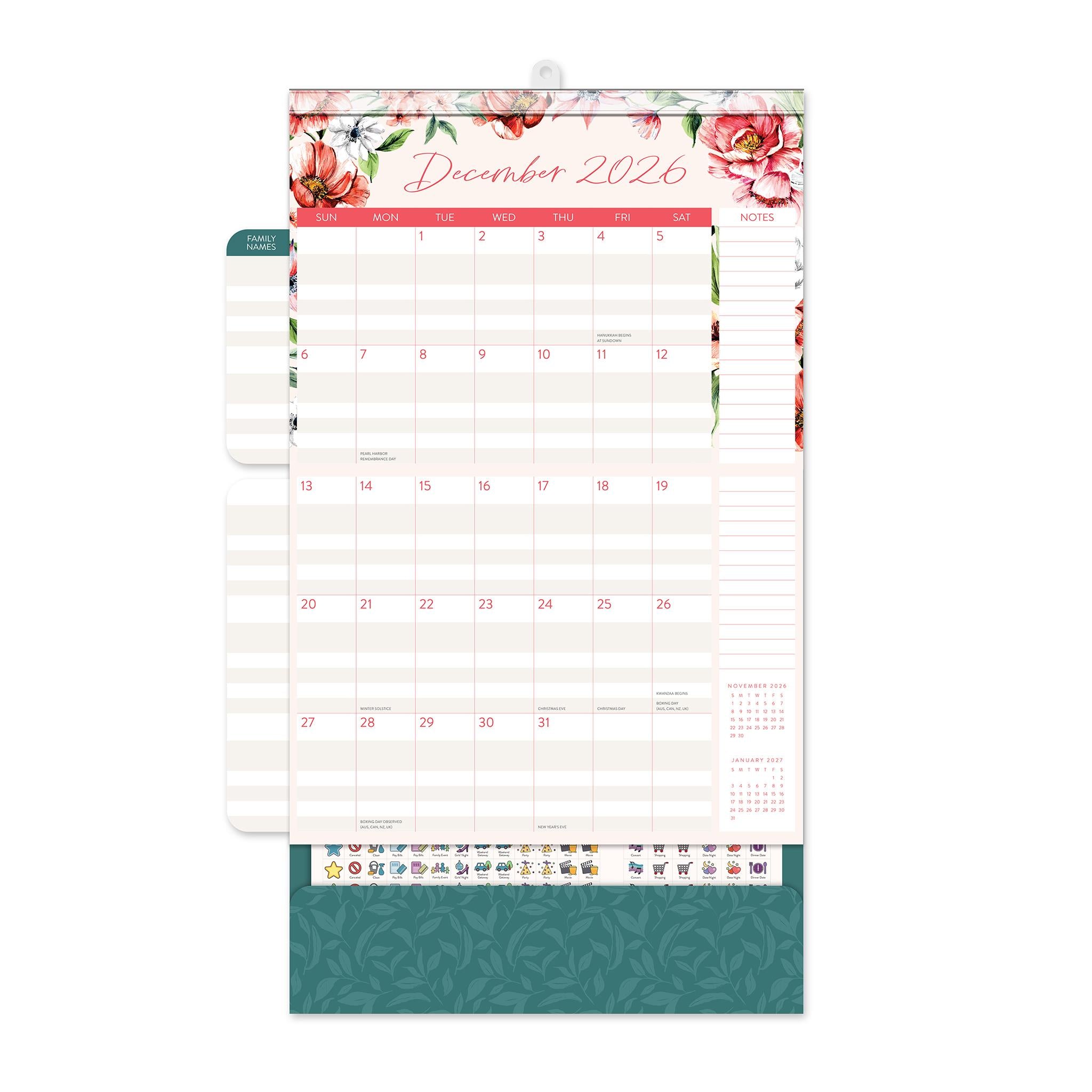 Bella Flora Do It All 2025-2026 Wall Calendar