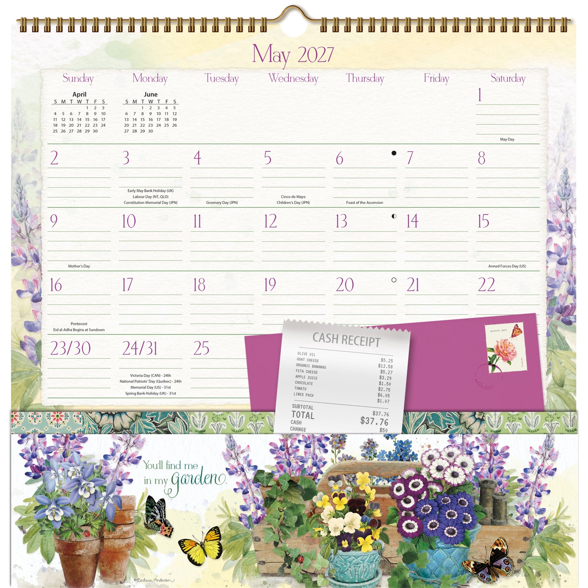 Calendrier mural 2027 Botanical Gardens Note Nook