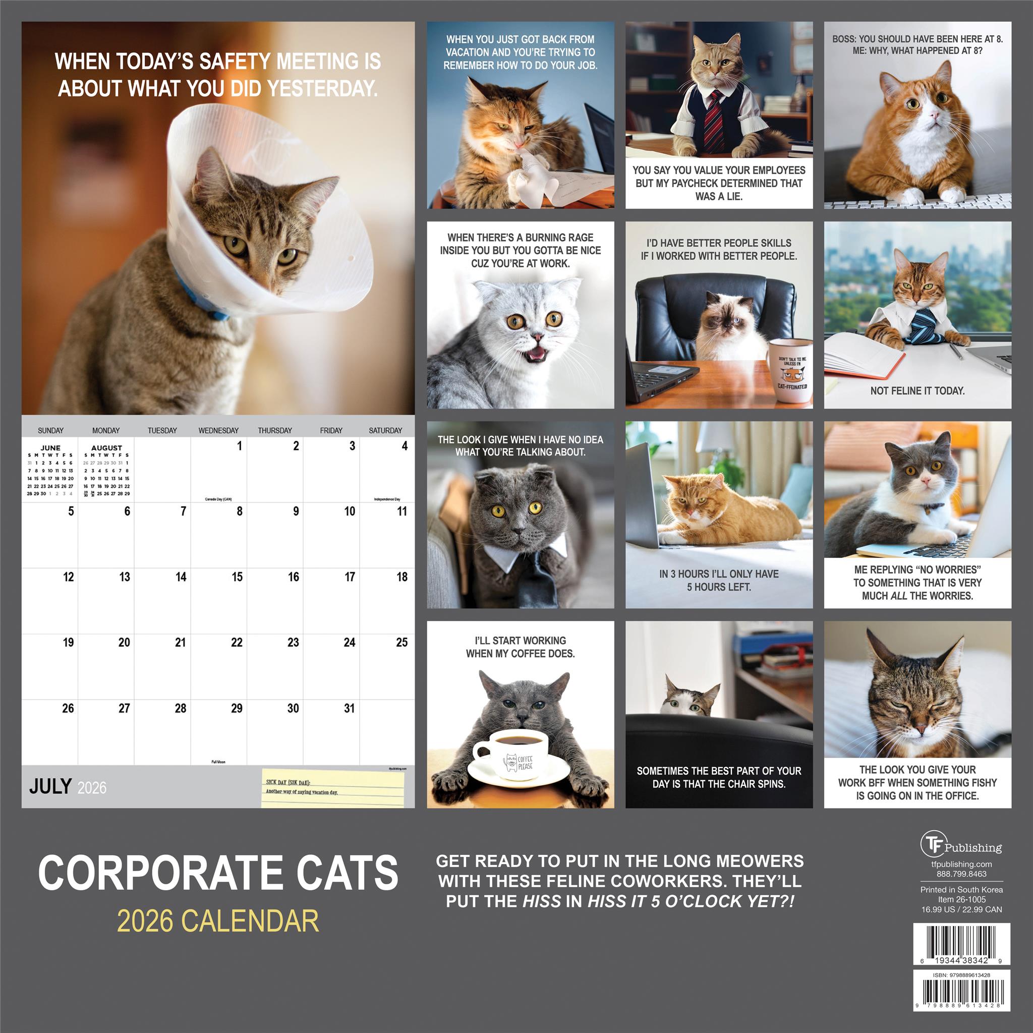Calendrier mural Corporate Cats 2026
