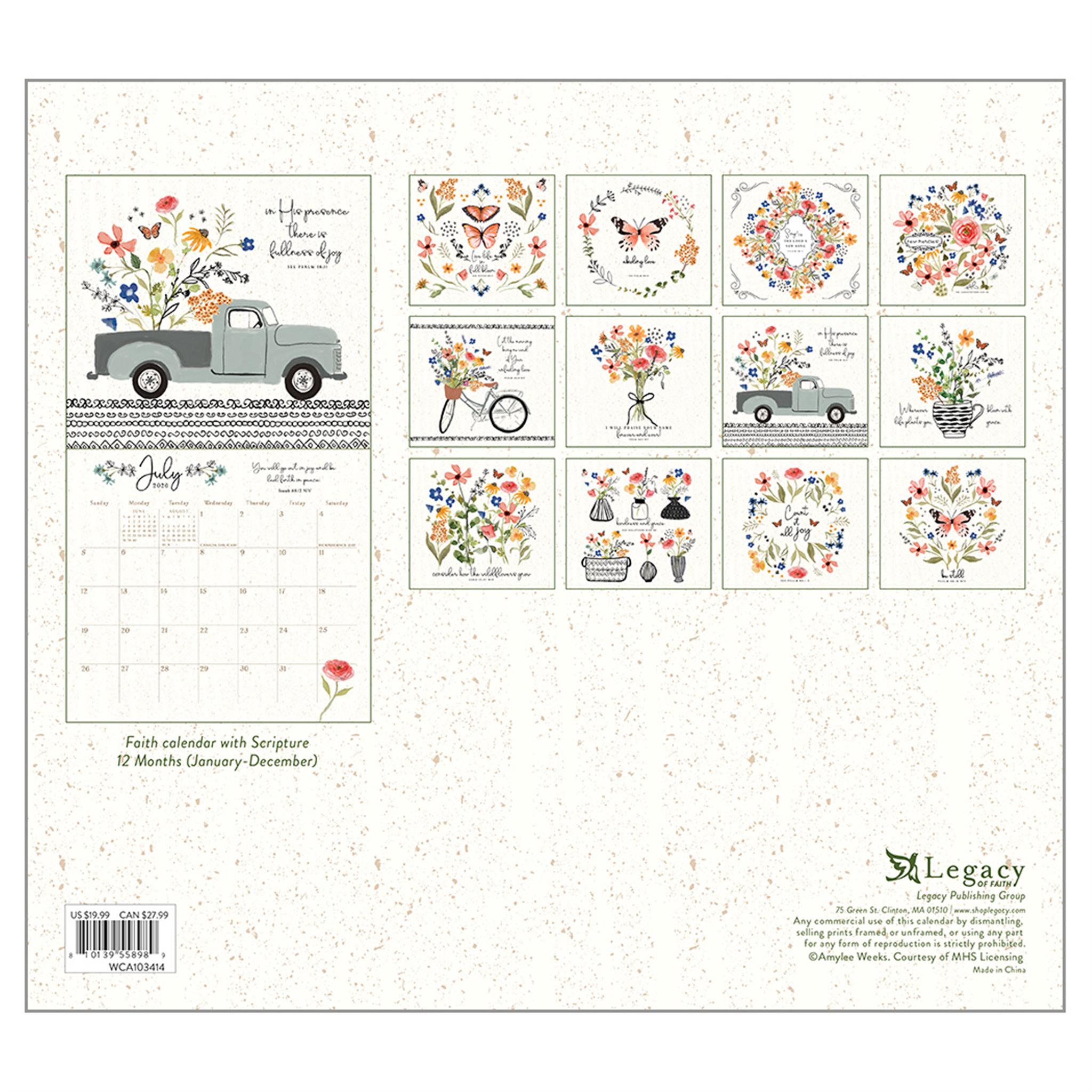 Calendrier mural de luxe Be Still 2026