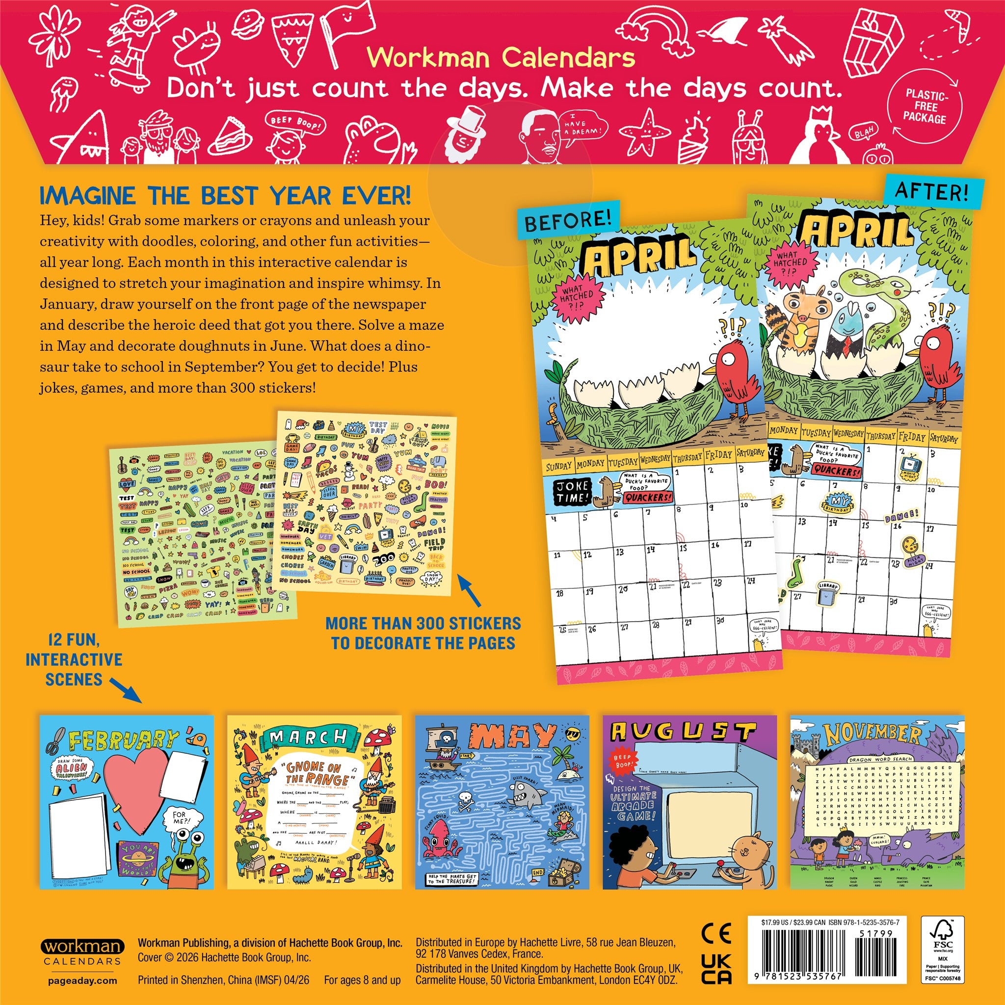 Kids Awesome Activity 2027 Wall Calendar