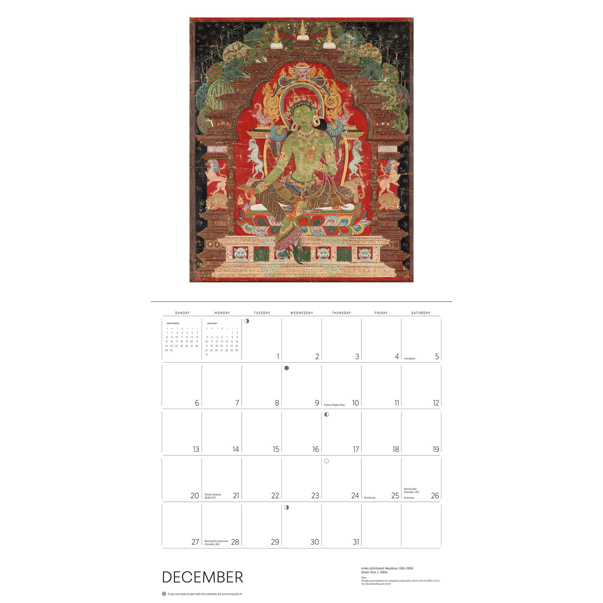 Enlightenment Buddhist Paintings 2026 Wall Calendar - Online Only