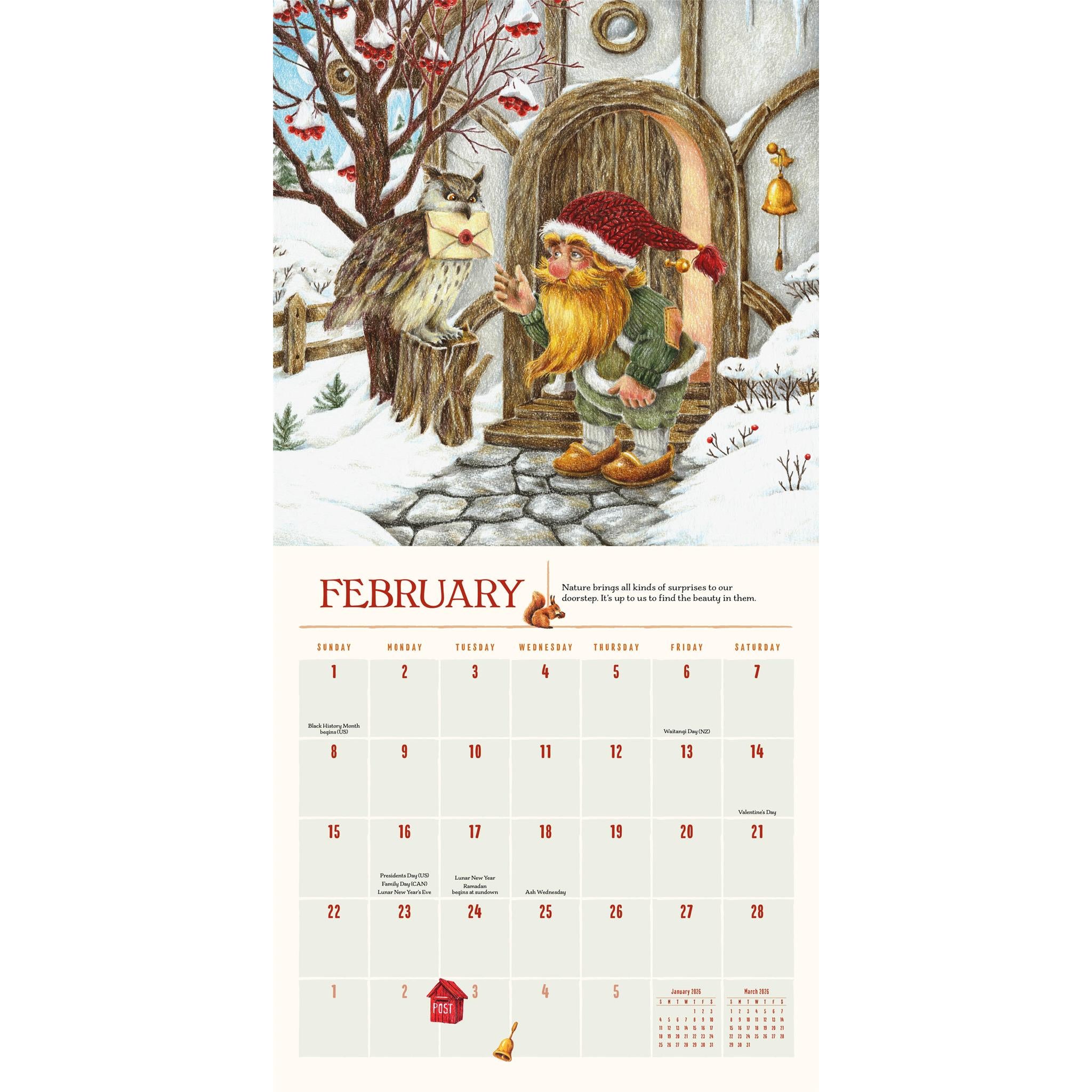Calendrier mural Gnome Life 2026 - Disponible uniquement en ligne
