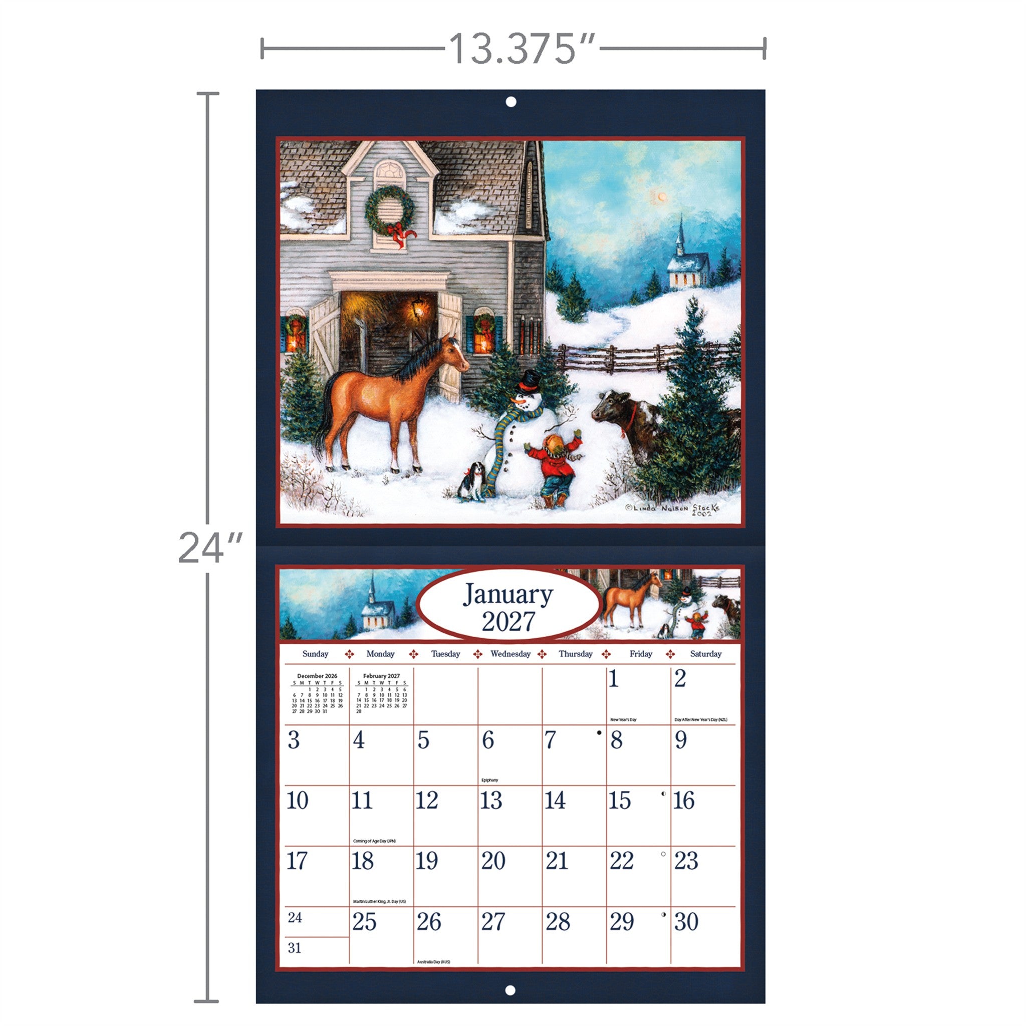Linda Nelson Stocks Special Edition with Print 2027 Wall Calendar