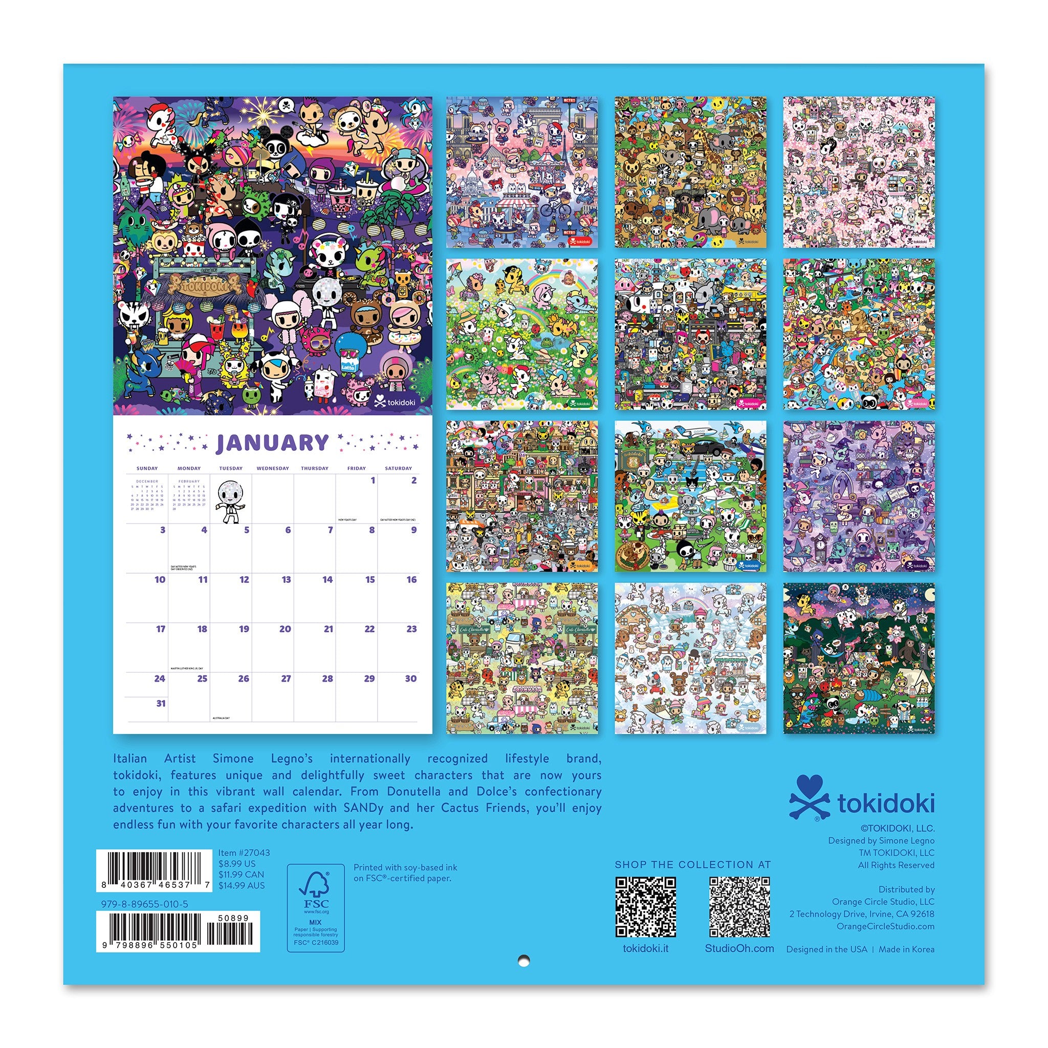 tokidoki 2027 Mini Calendar