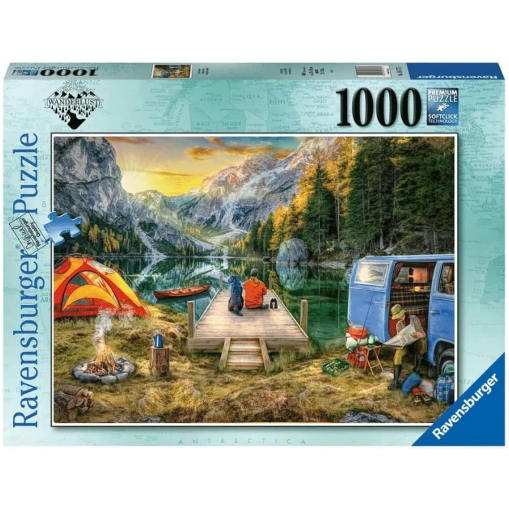 Puzzle Ravensburger 1000 pièces « Camping paisible »