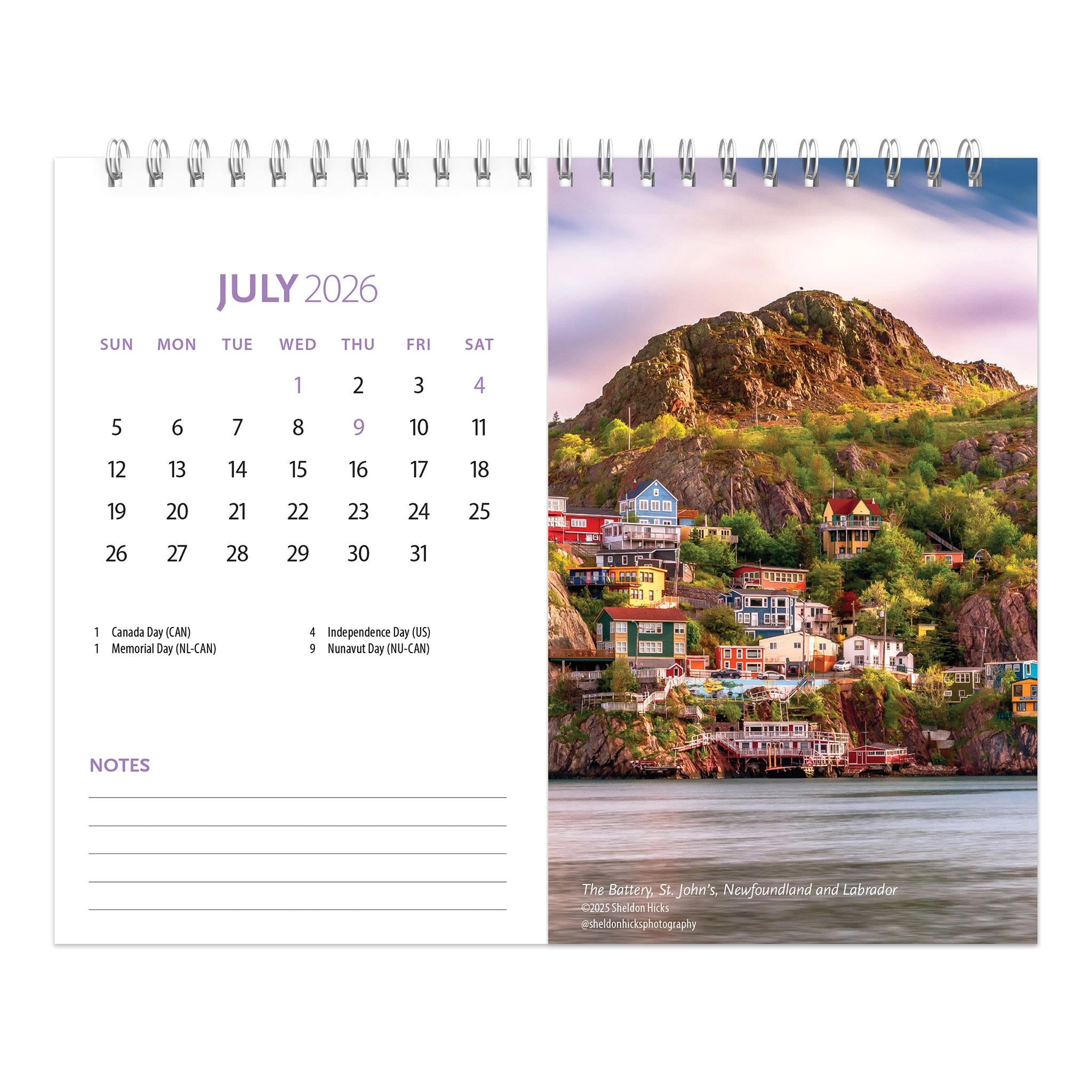 Calendrier de chevalet panoramique double vue 2026 de Canadian Geographic