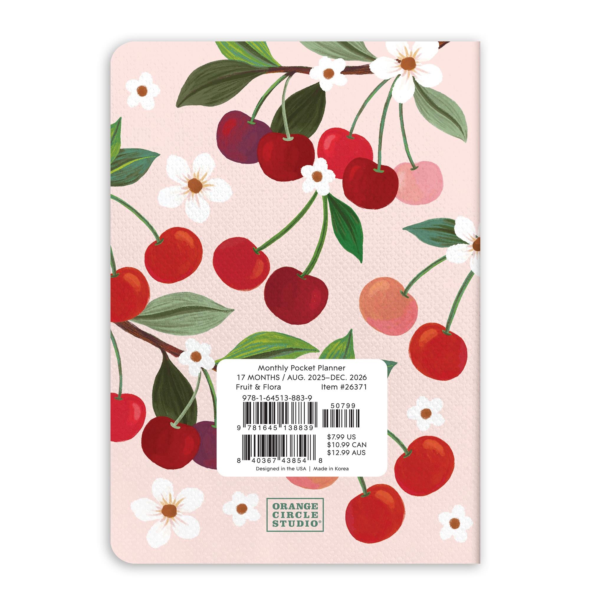 Fruit Flora 2025-2026 Monthly Pocket Planner Calendar - Online Only