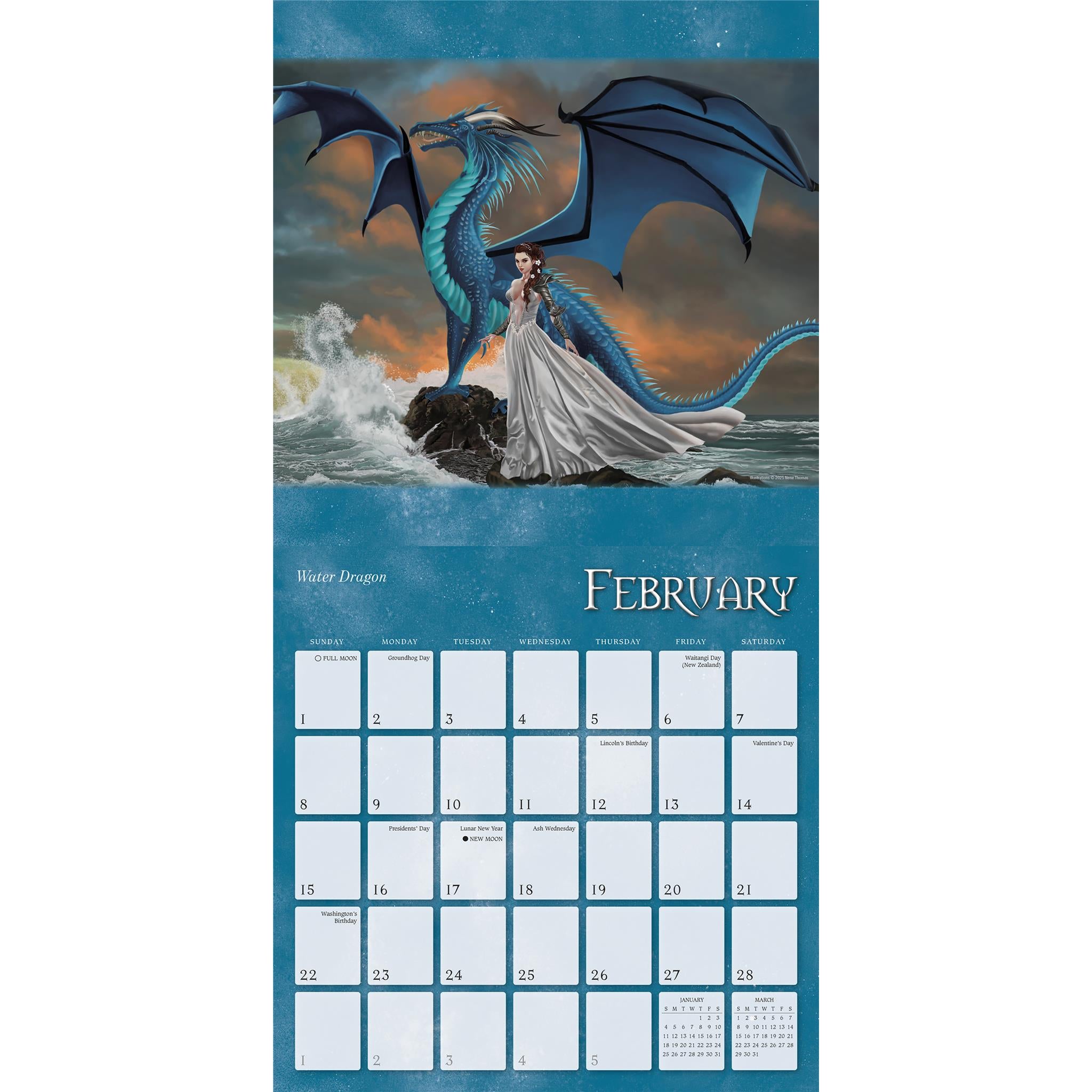 Dragon Witches 2026 Wall Calendar