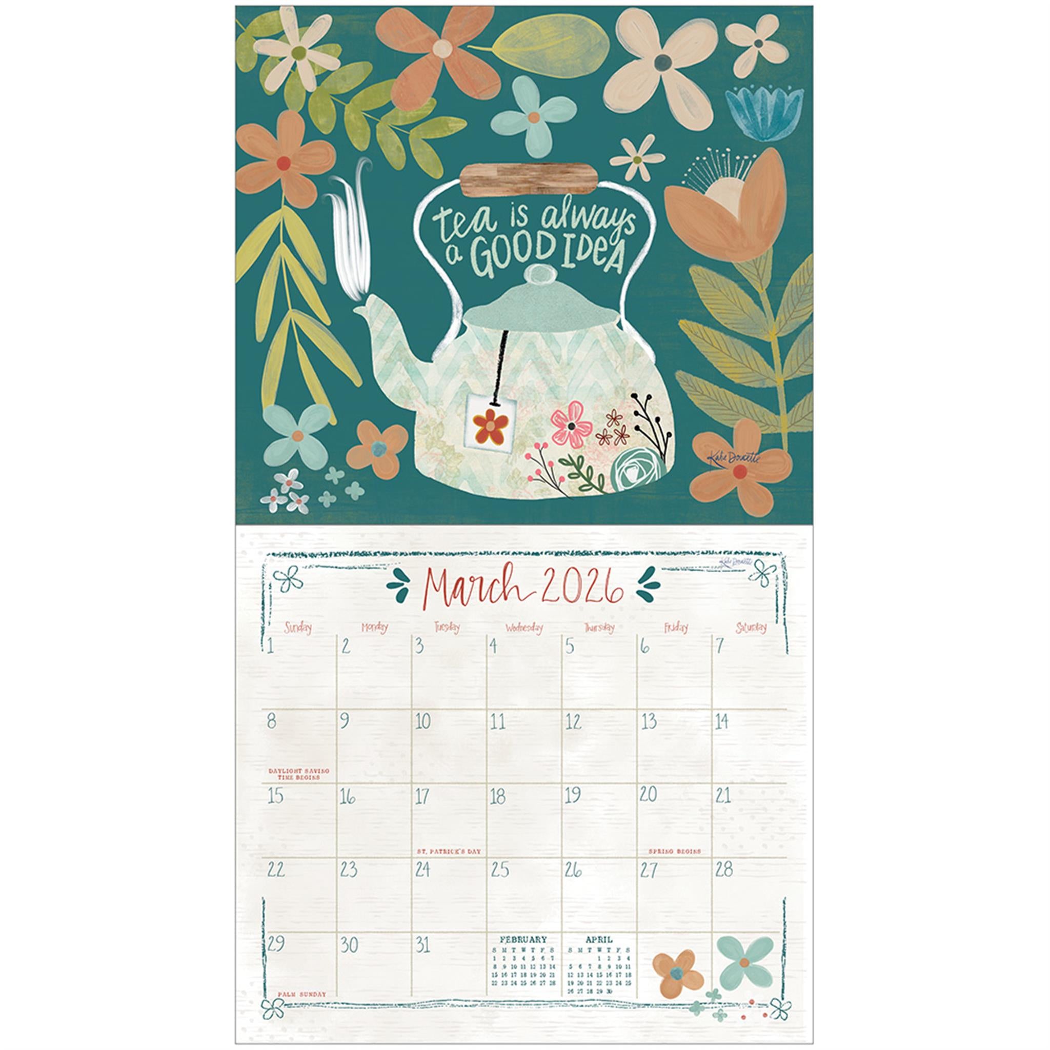 Calendrier mural de luxe Tea Time 2026