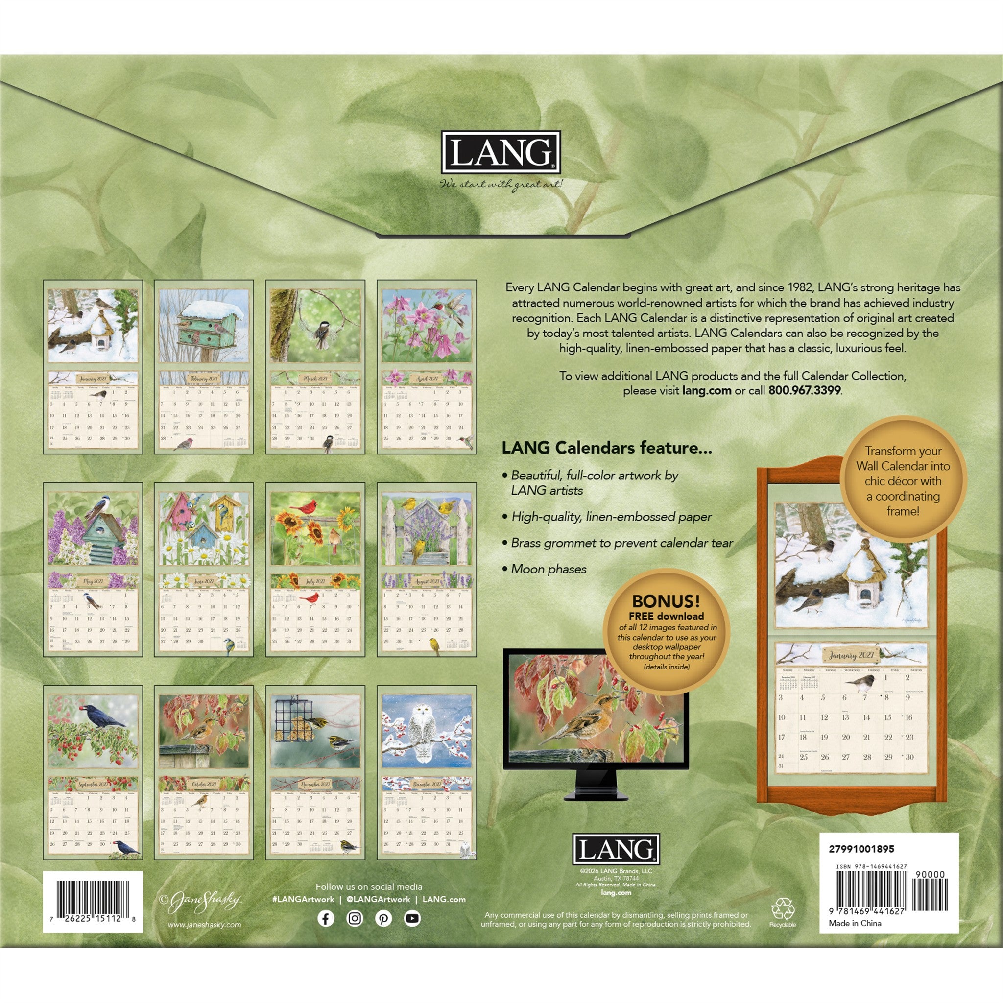Birds In The Garden 2027 Wall Calendar - Online Only