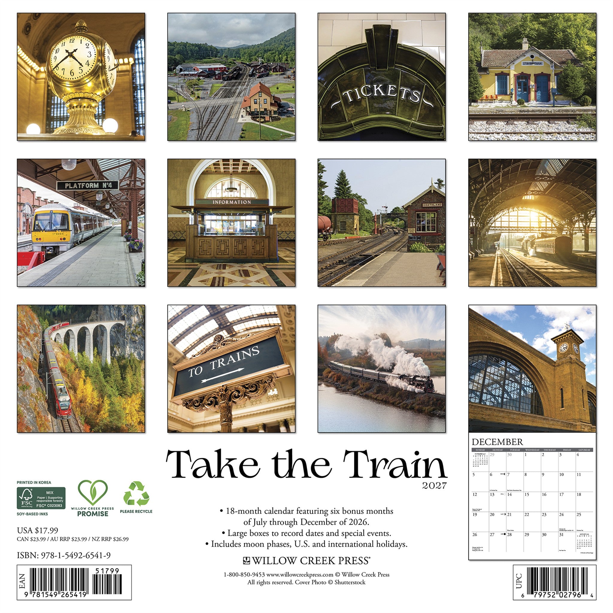 Take the Train 2027 Wall Calendar