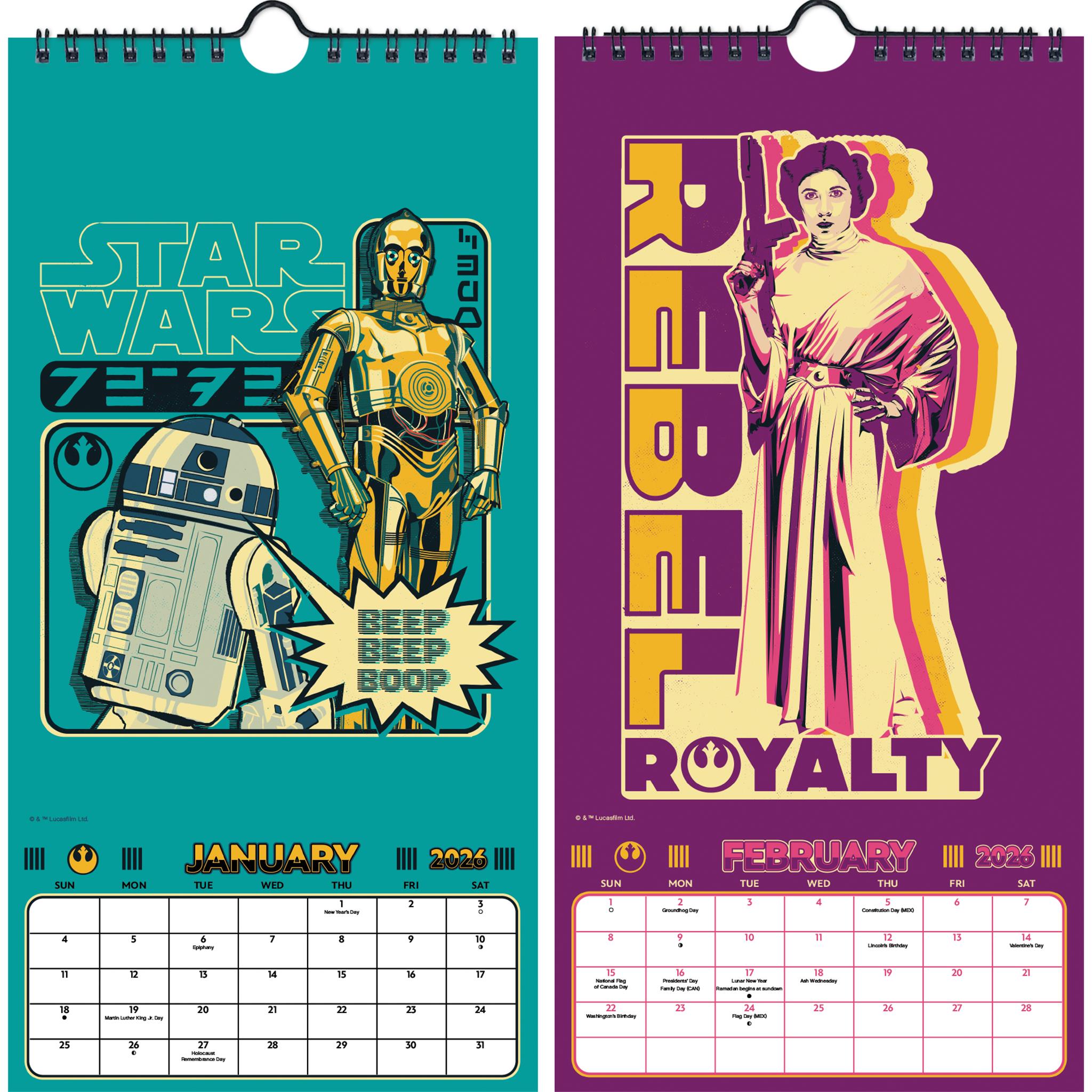 Calendrier mini-poster Star Wars 2026