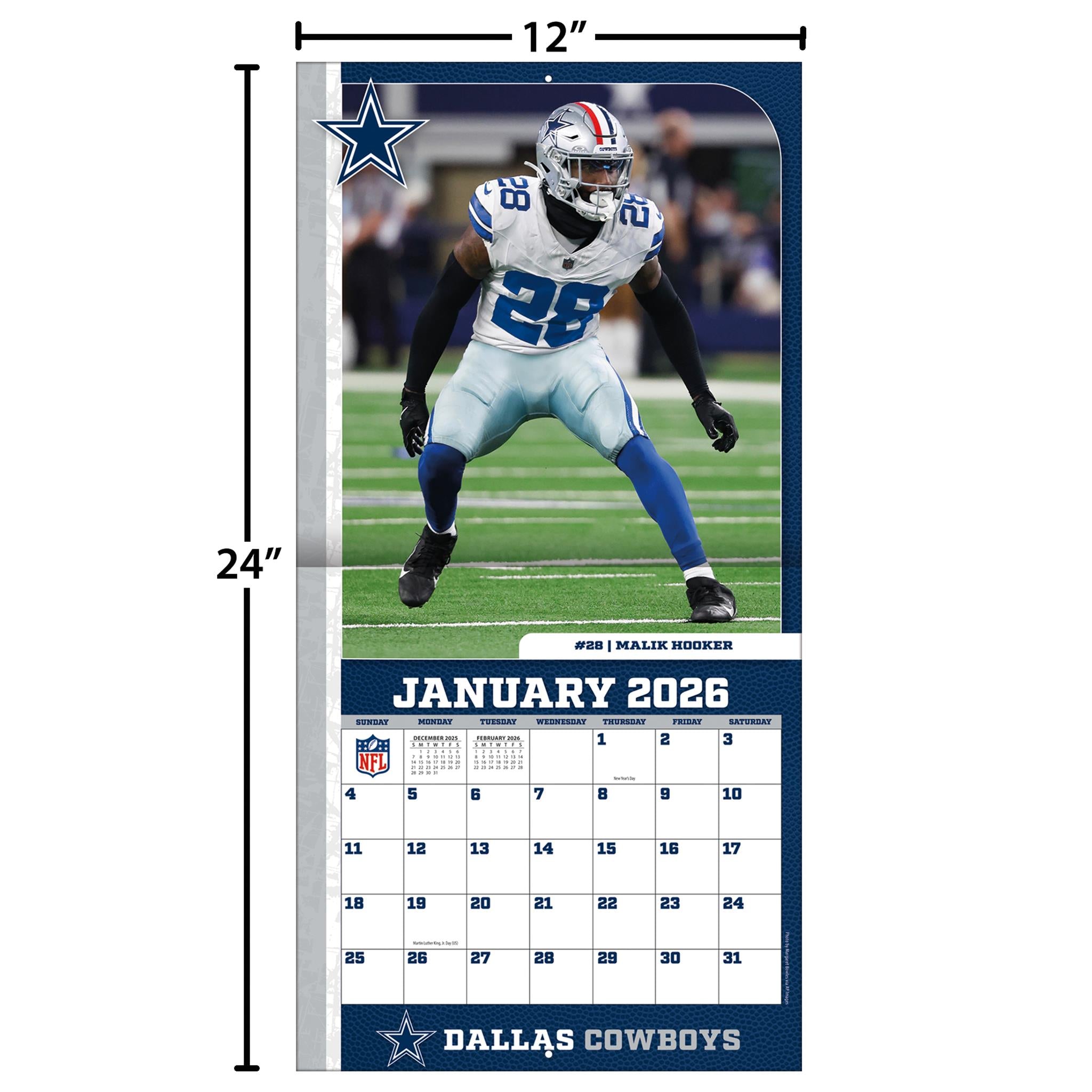 Calendrier mural NFL Dallas Cowboys 2026