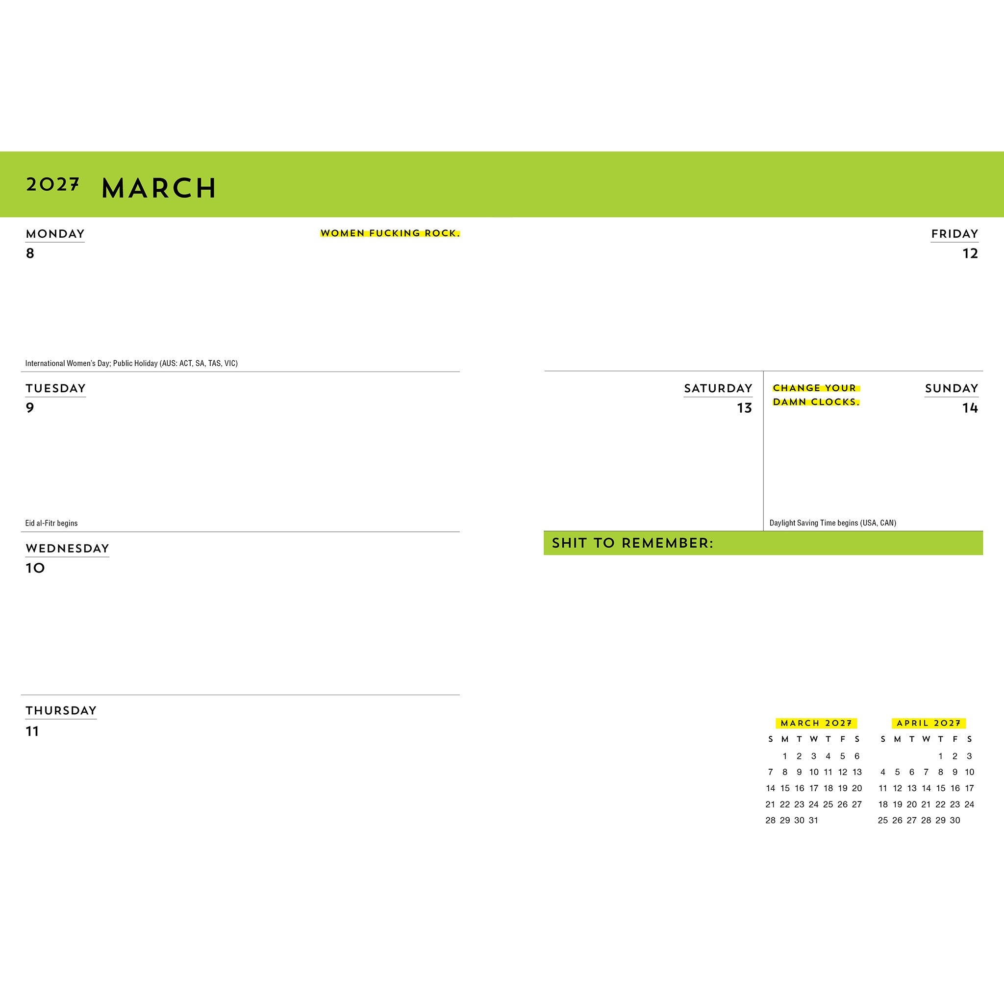 Carpe Fucking Diem 2026-2027 Engagement Calendar