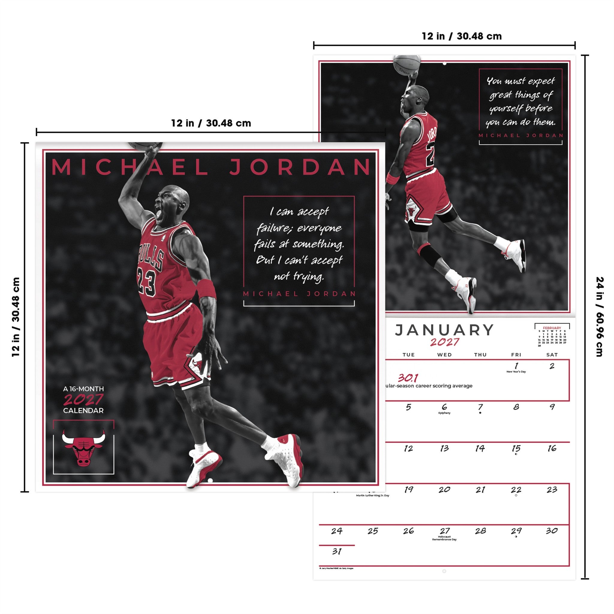 Calendrier mural NBA Michael Jordan 2027