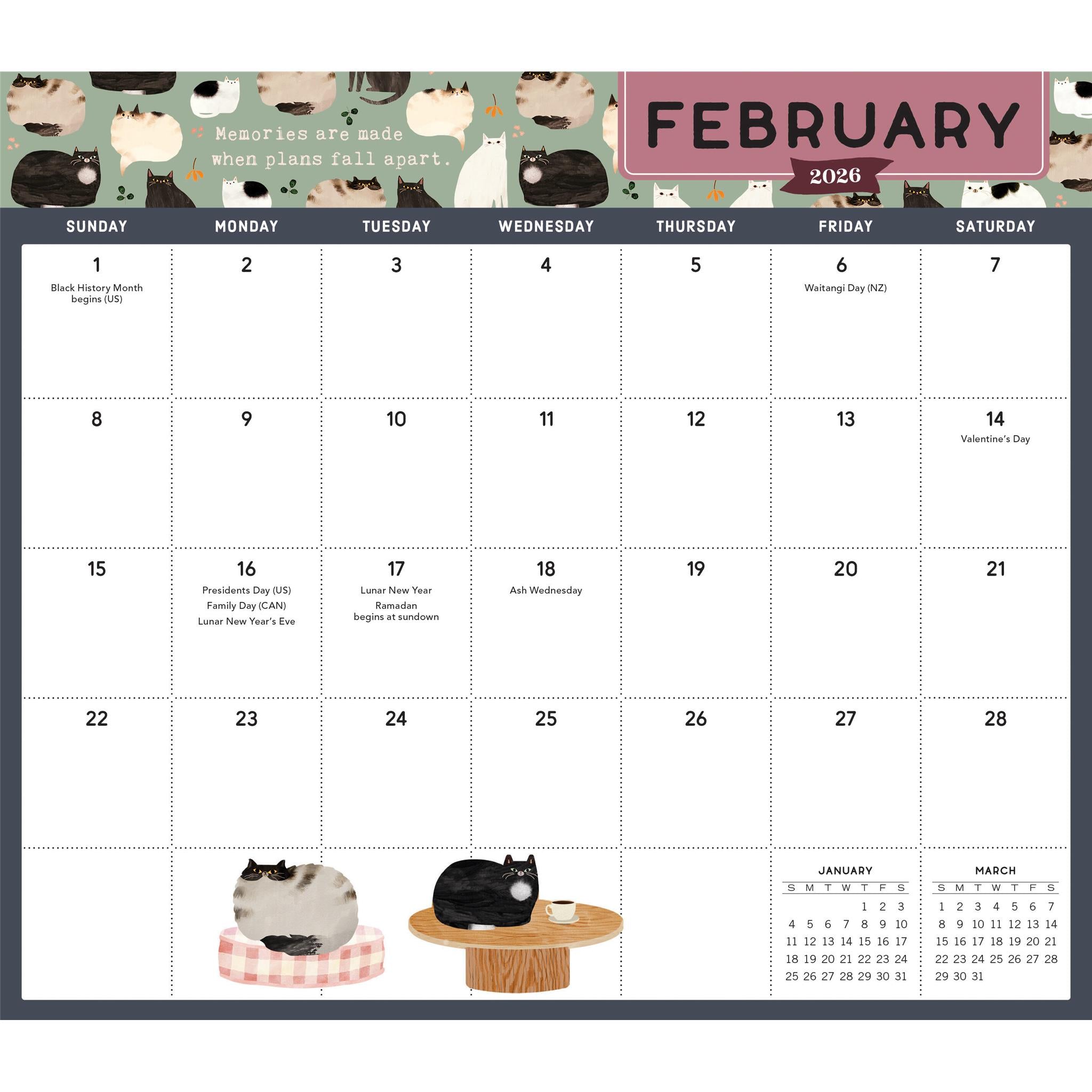 Go With The Flow 2026 Mini Magnetic Calendar - Online Only