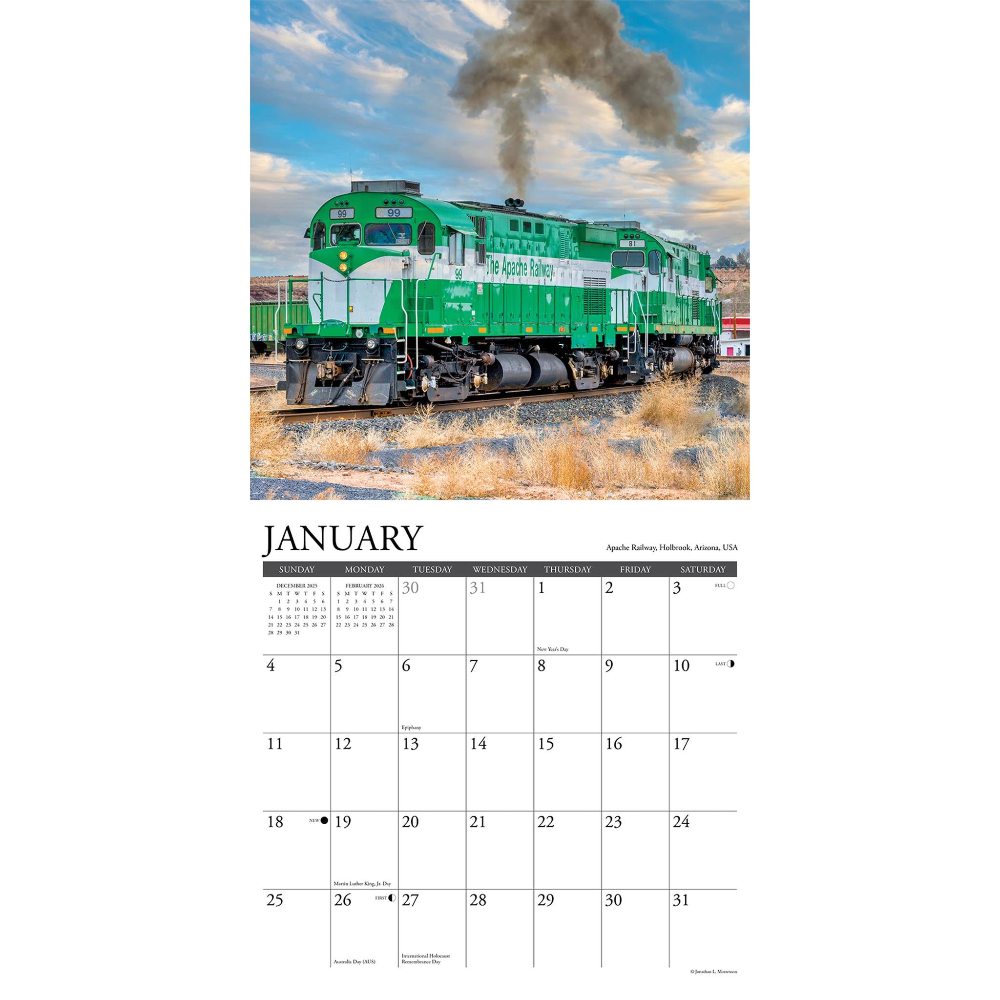 Calendrier mural ferroviaire 2026