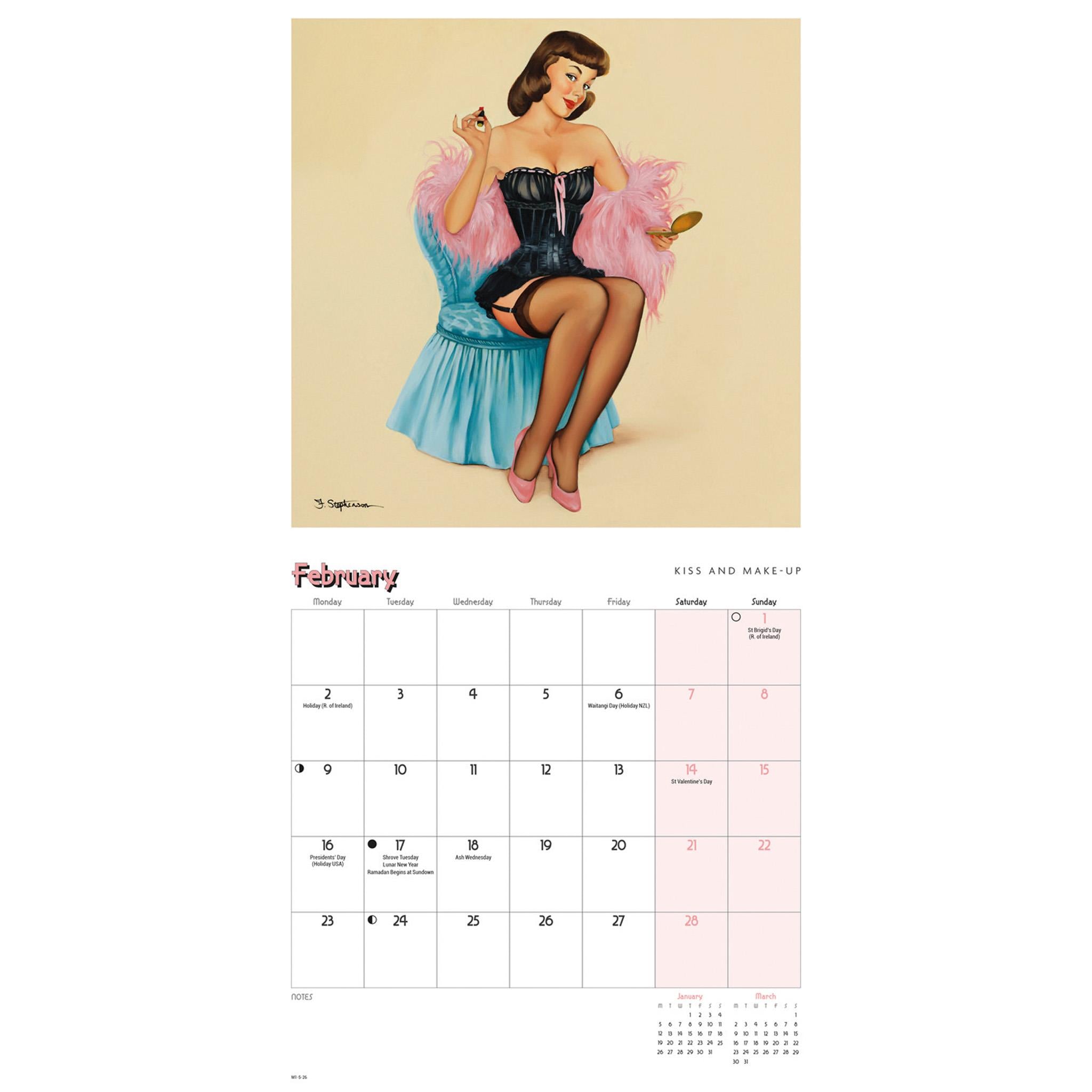 Mini calendrier Pin Ups 2026