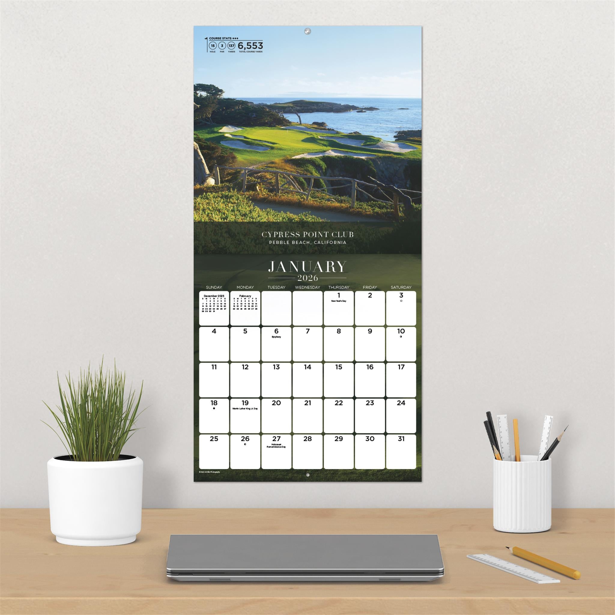 Sports Illustrated Golf Courses Exclusive with Print 2026 Deluxe Wall Calendar