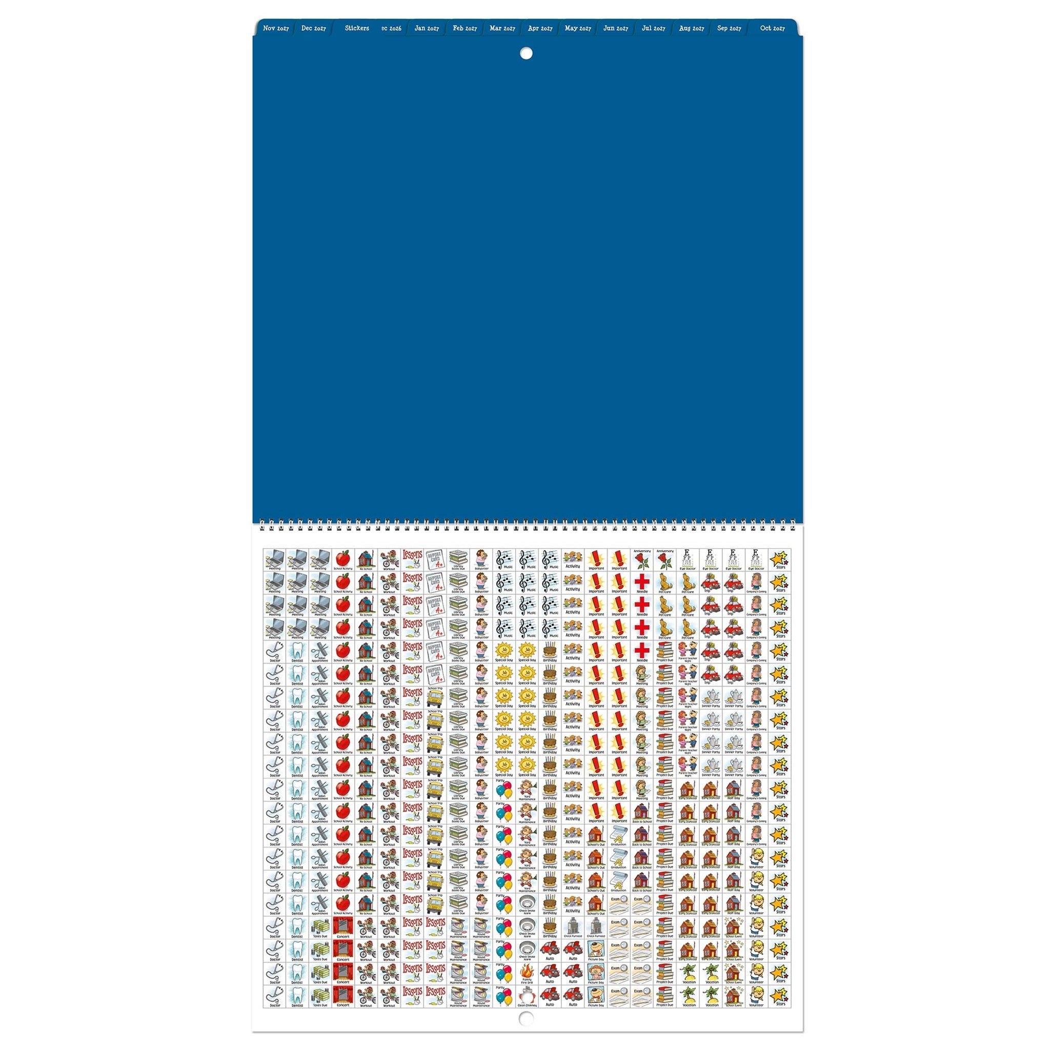 Calendrier mural onglets MotherWord anglais 2027