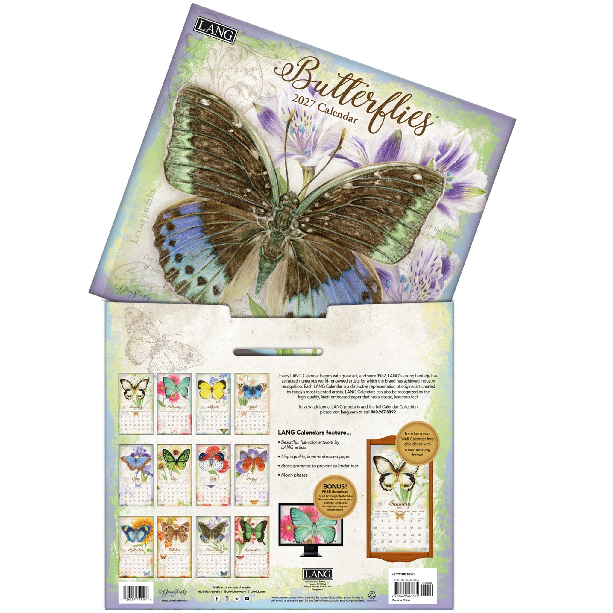 Butterflies 2027 Wall Calendar - Online Only