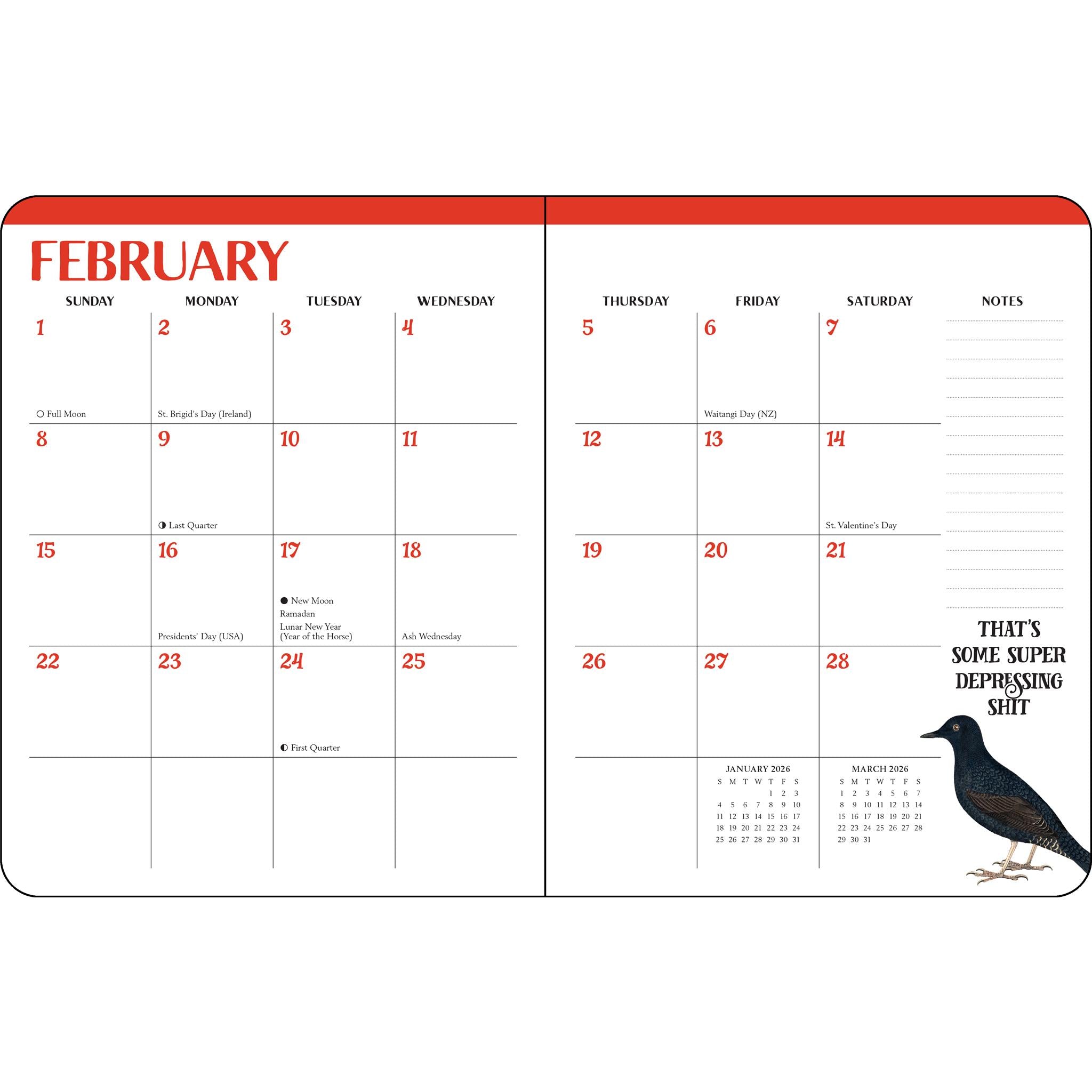 Calendrier de fiançailles Effin' Birds 2026