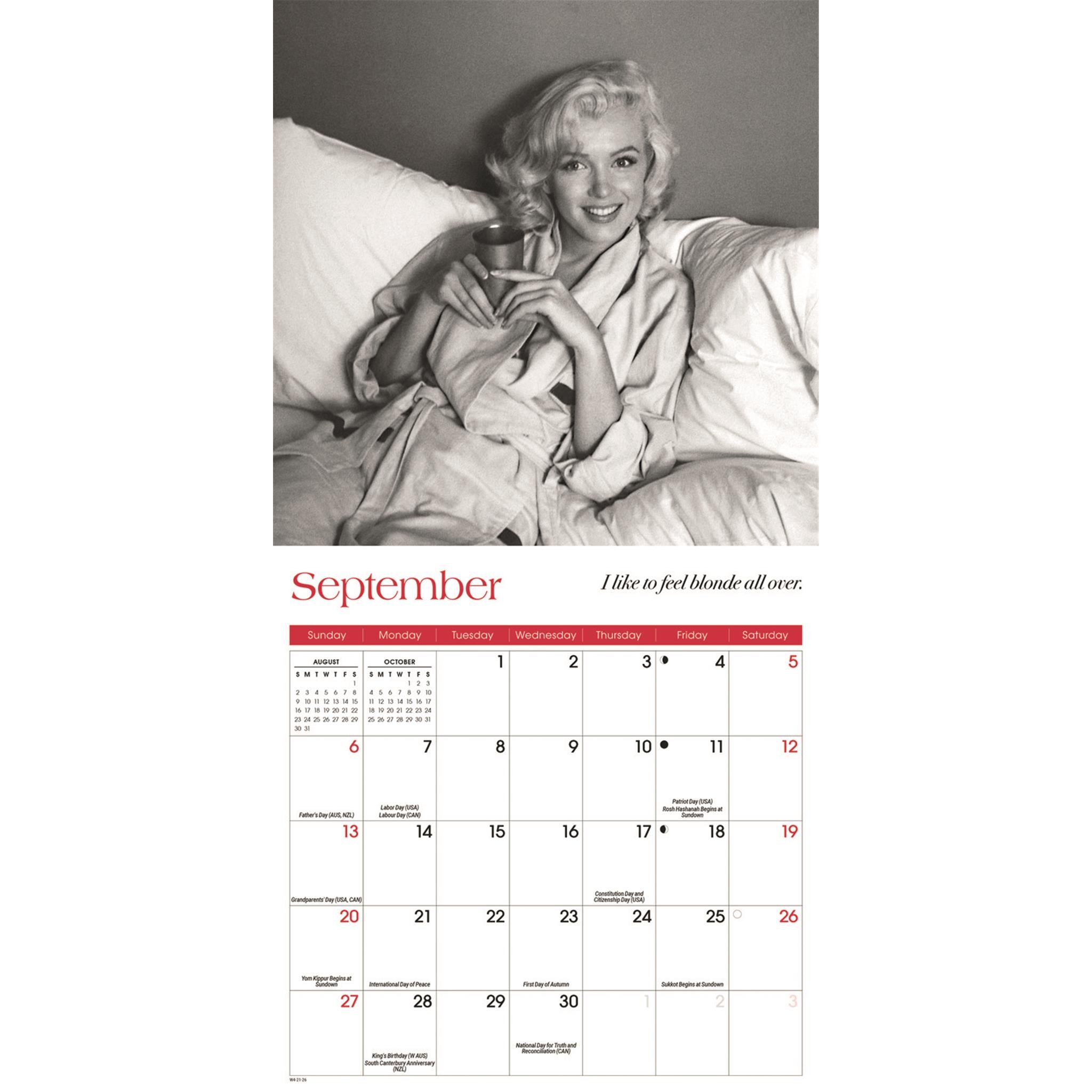 Mini calendrier Marilyn Monroe 2026