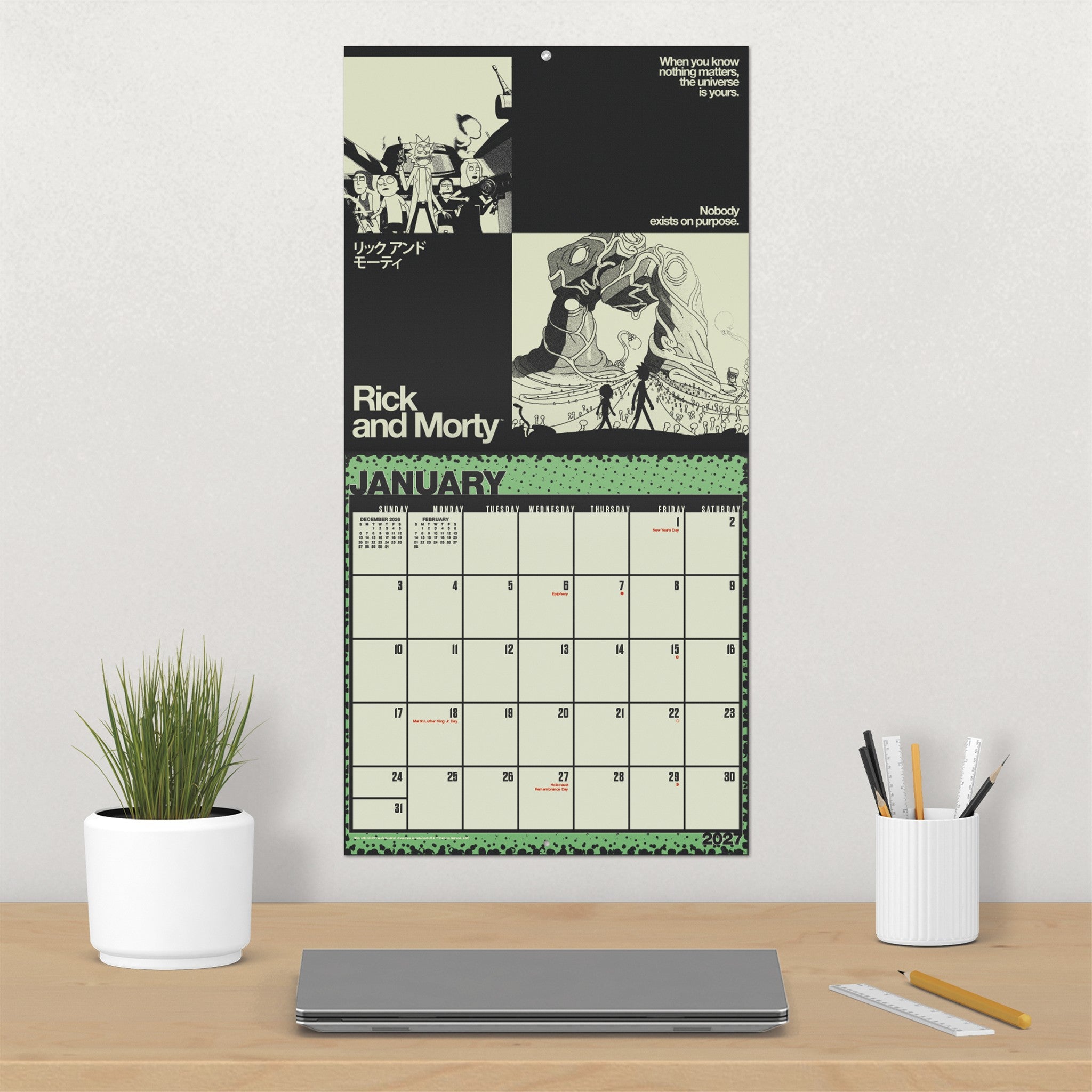 Calendrier mural Rick et Morty 2027