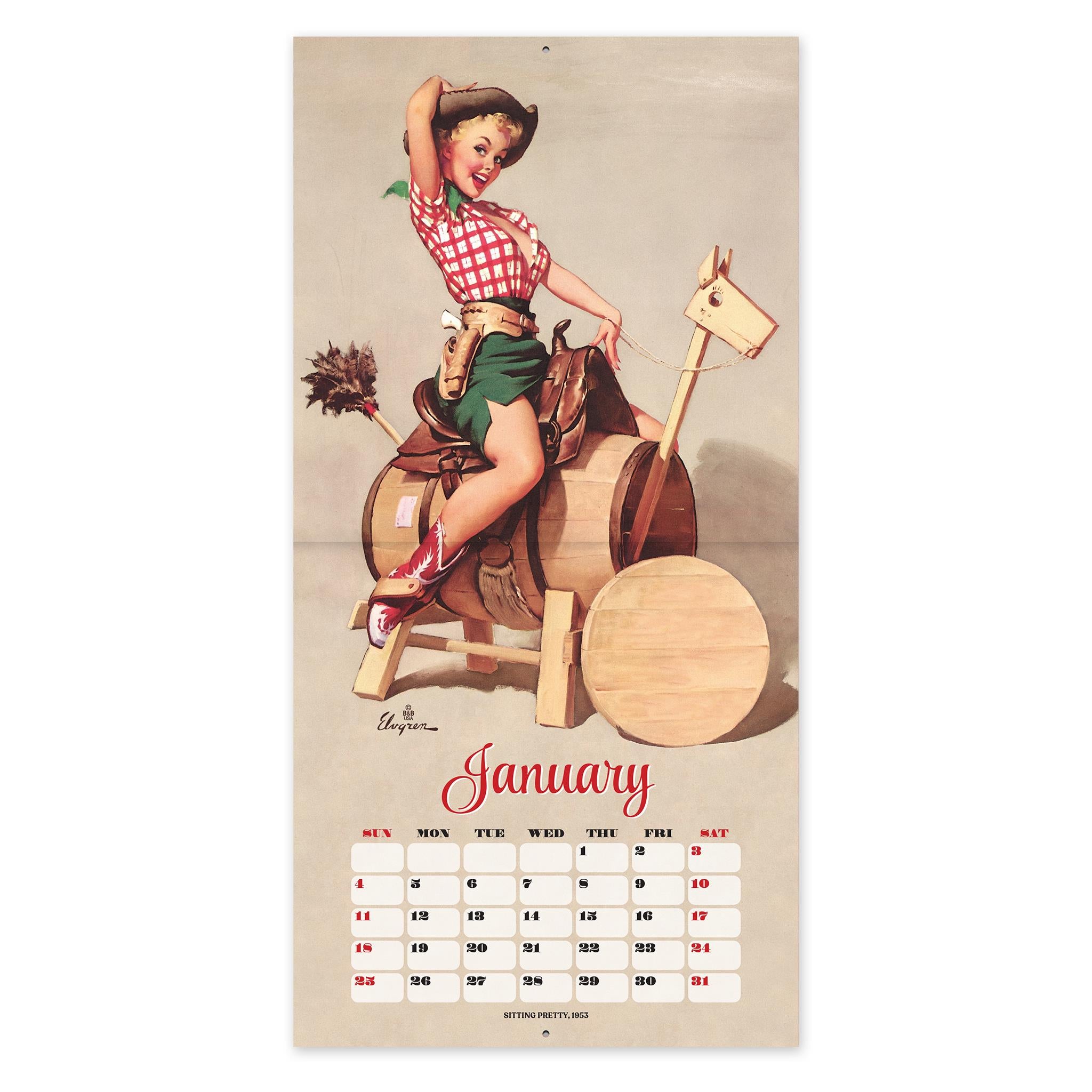 Elvgren Pin Up Girls 2026 Wall Calendar