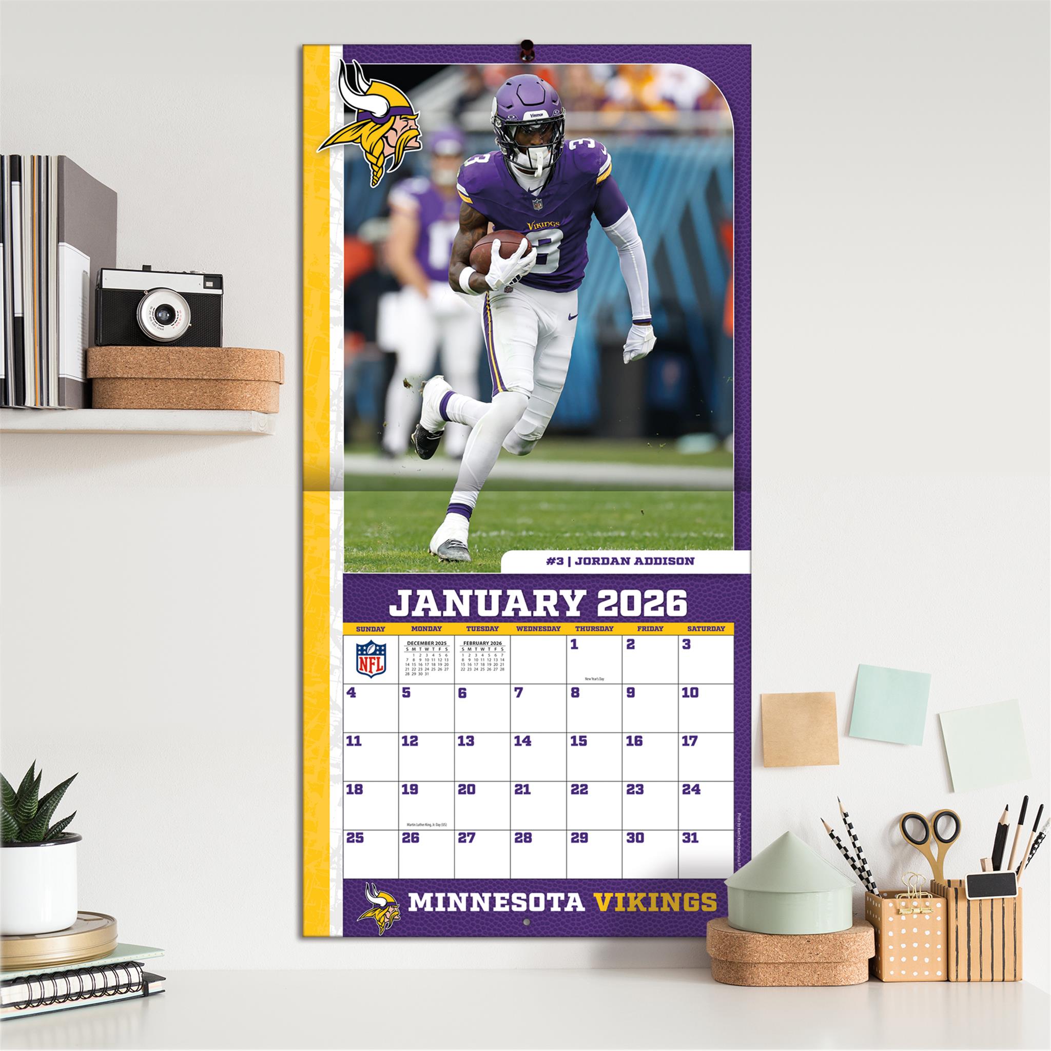 Calendrier mural NFL Minnesota Vikings 2026