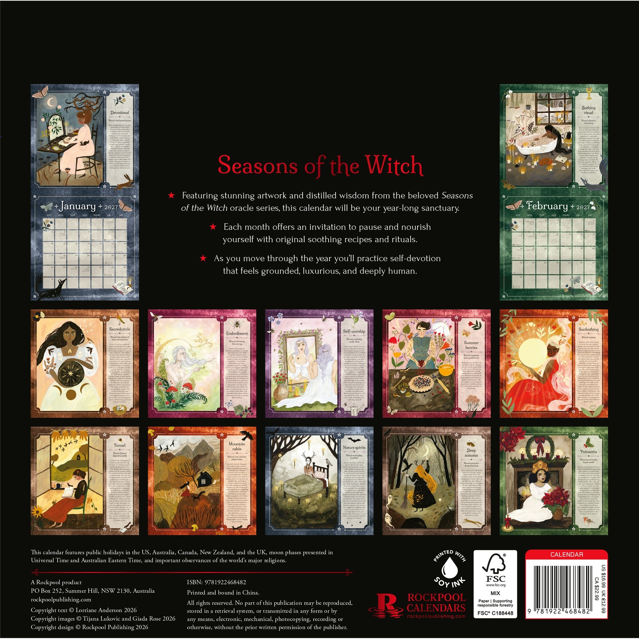 Calendrier mural Seasons of the Witch 2027 - En ligne seulement