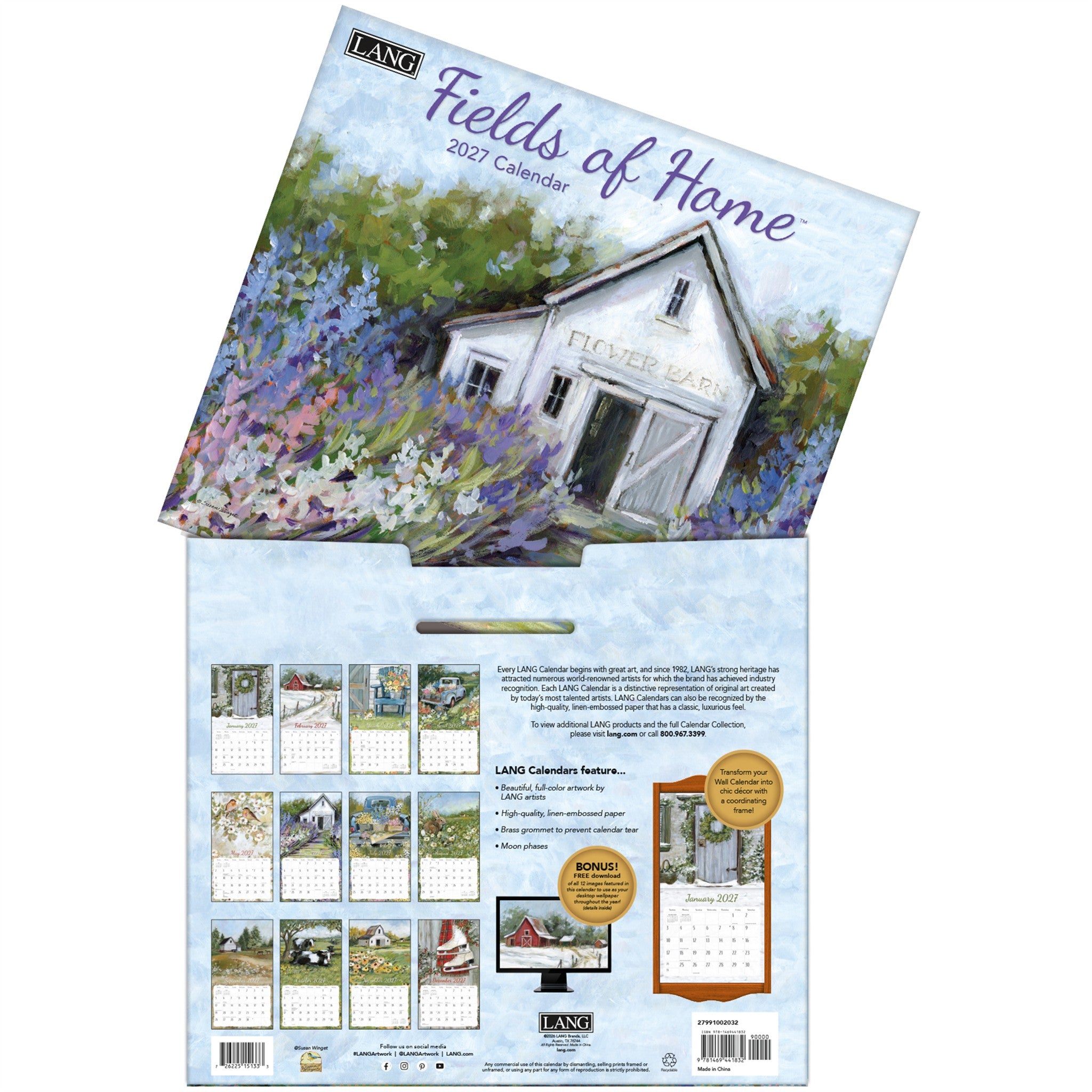 Calendrier mural 2027 Fields Of Home – En ligne seulement