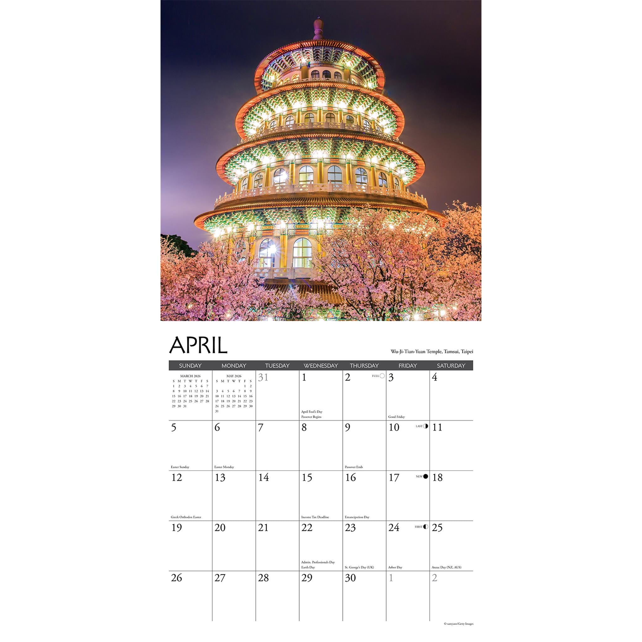 Calendrier mural Taïwan 2026 - Disponible uniquement en ligne