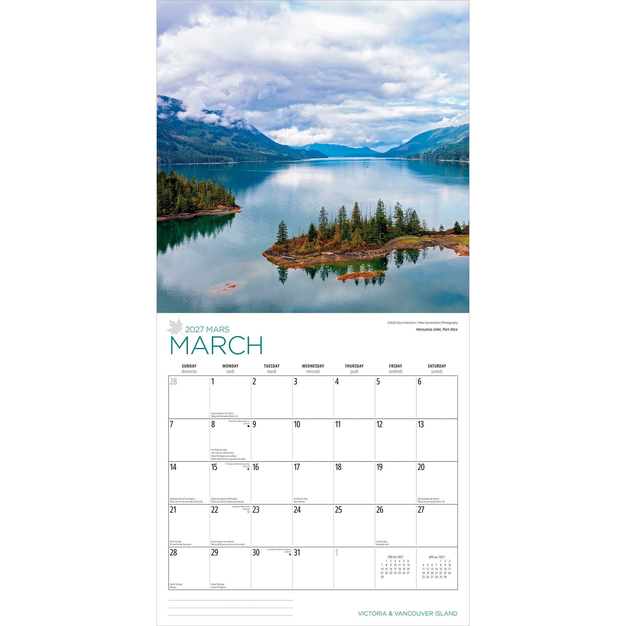 Victoria and Vancouver Island 2027 Wall Calendar