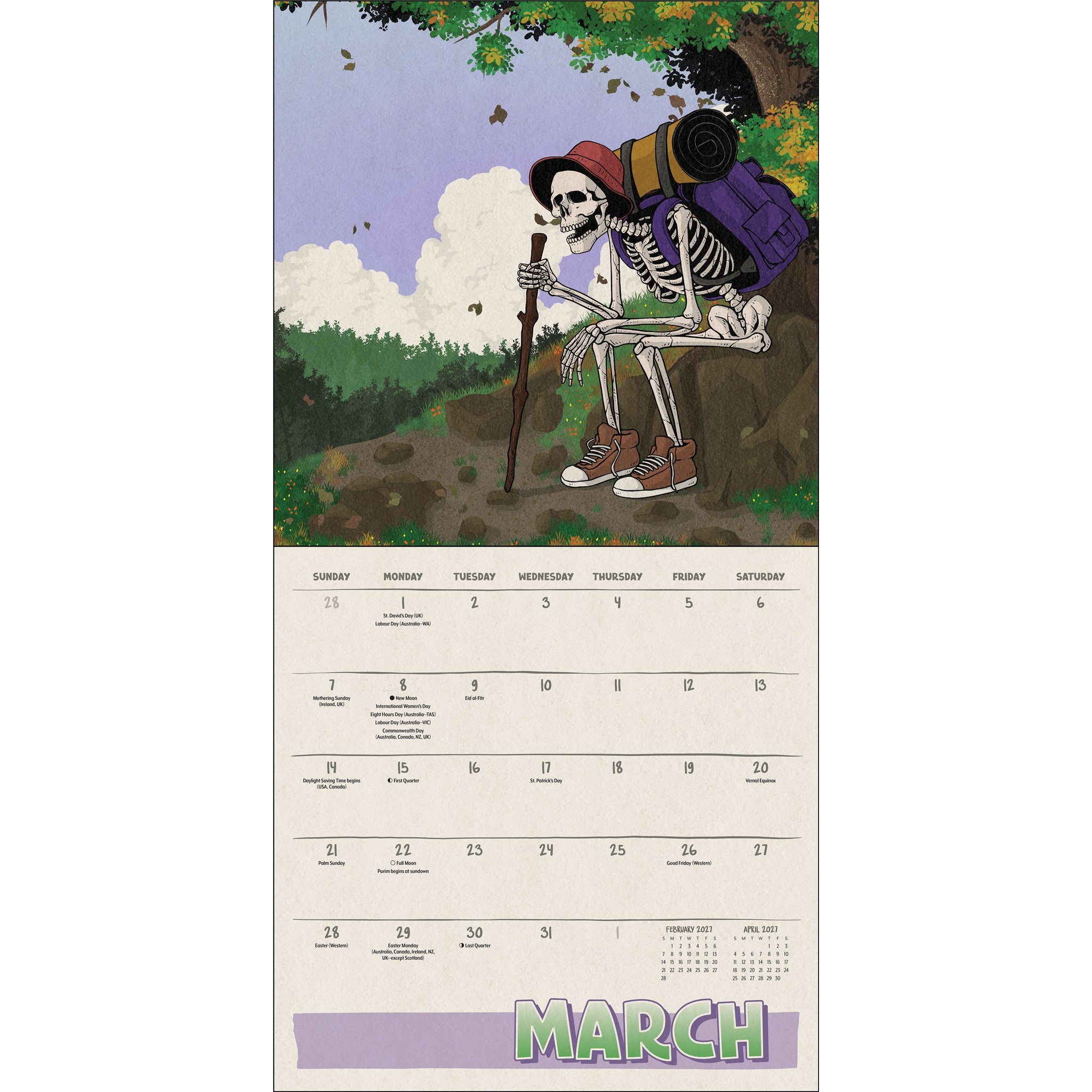 Death Takes a Holiday 2027 Wall Calendar